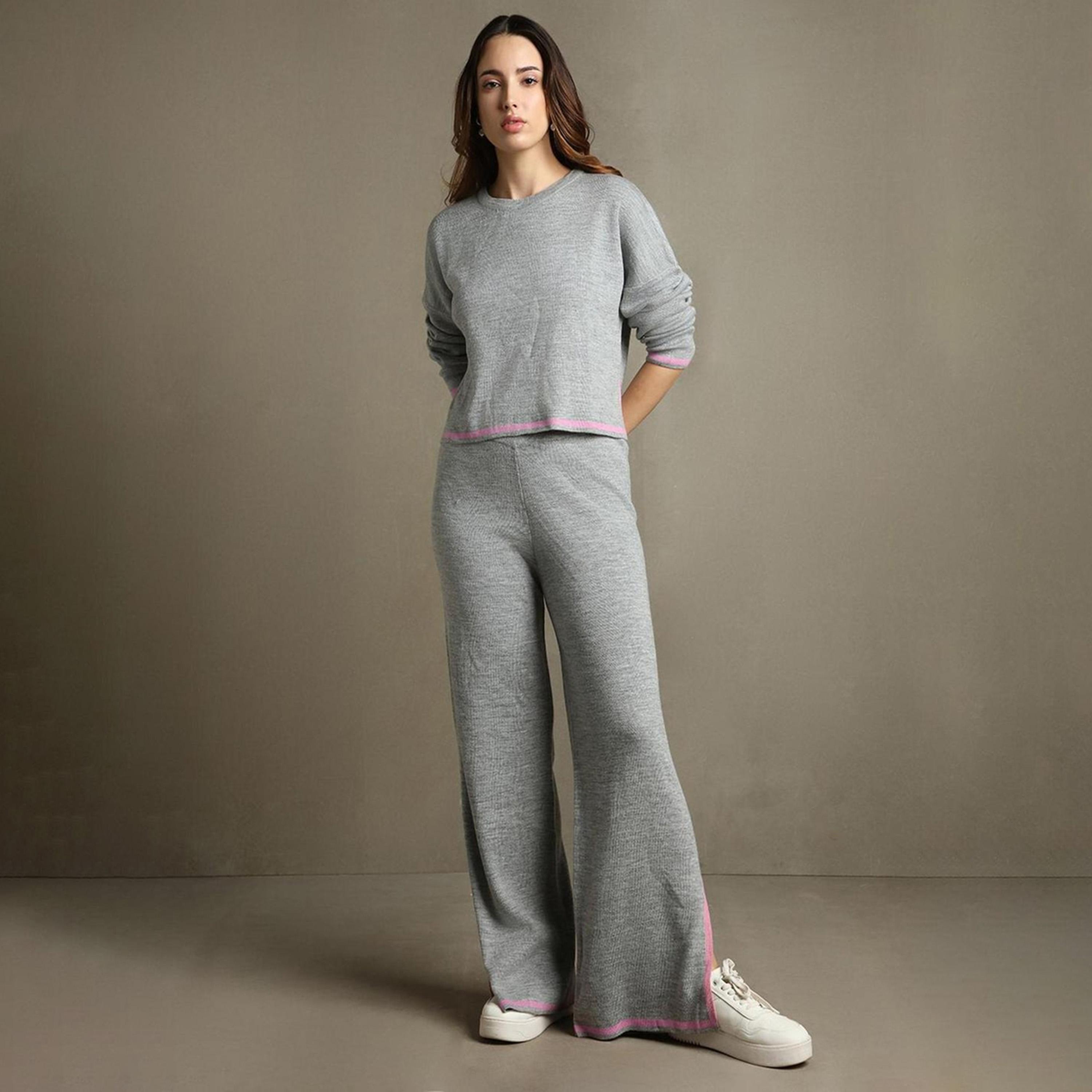دينيس لينغو× ستايلي-  فستان نسائي من الأكريليك بقصّة عادية وأكمام كاملة-women-clothing-coordsets-image-1