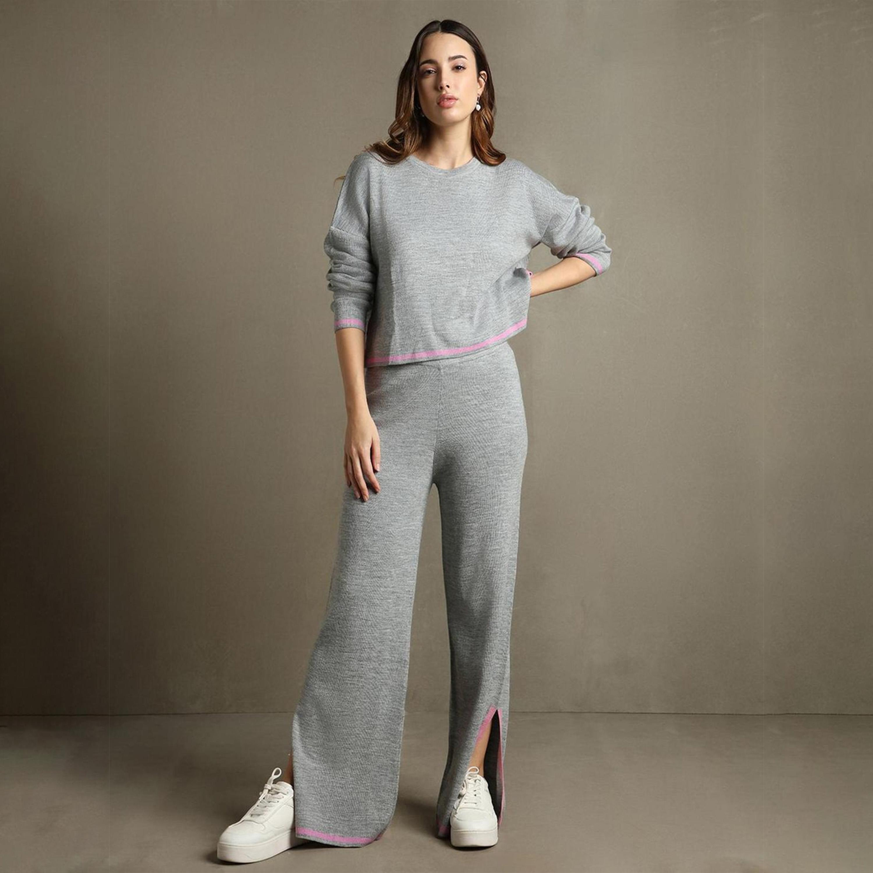 دينيس لينغو× ستايلي-  فستان نسائي من الأكريليك بقصّة عادية وأكمام كاملة-women-clothing-coordsets-image-2