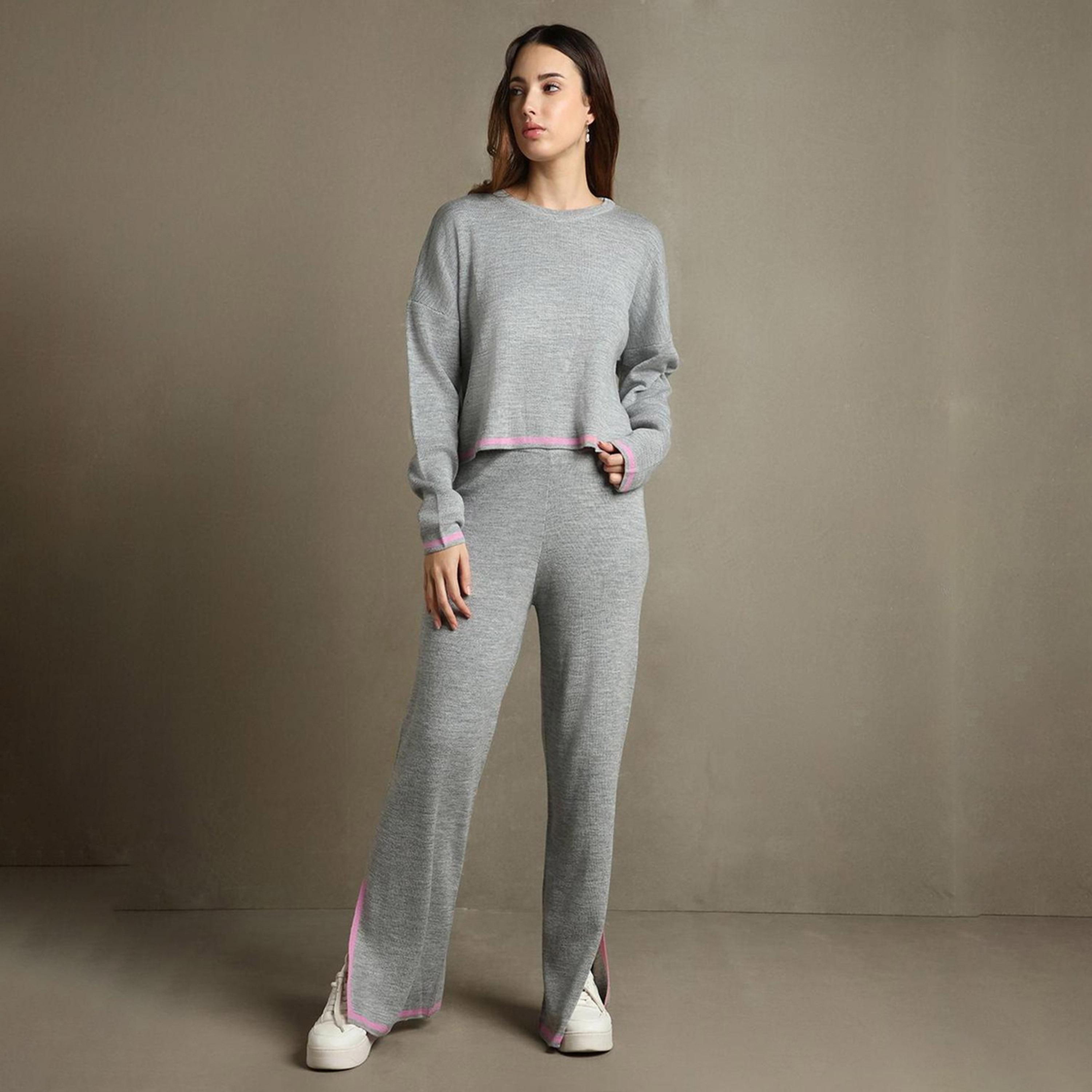 دينيس لينغو× ستايلي-  فستان نسائي من الأكريليك بقصّة عادية وأكمام كاملة-women-clothing-coordsets-image-4