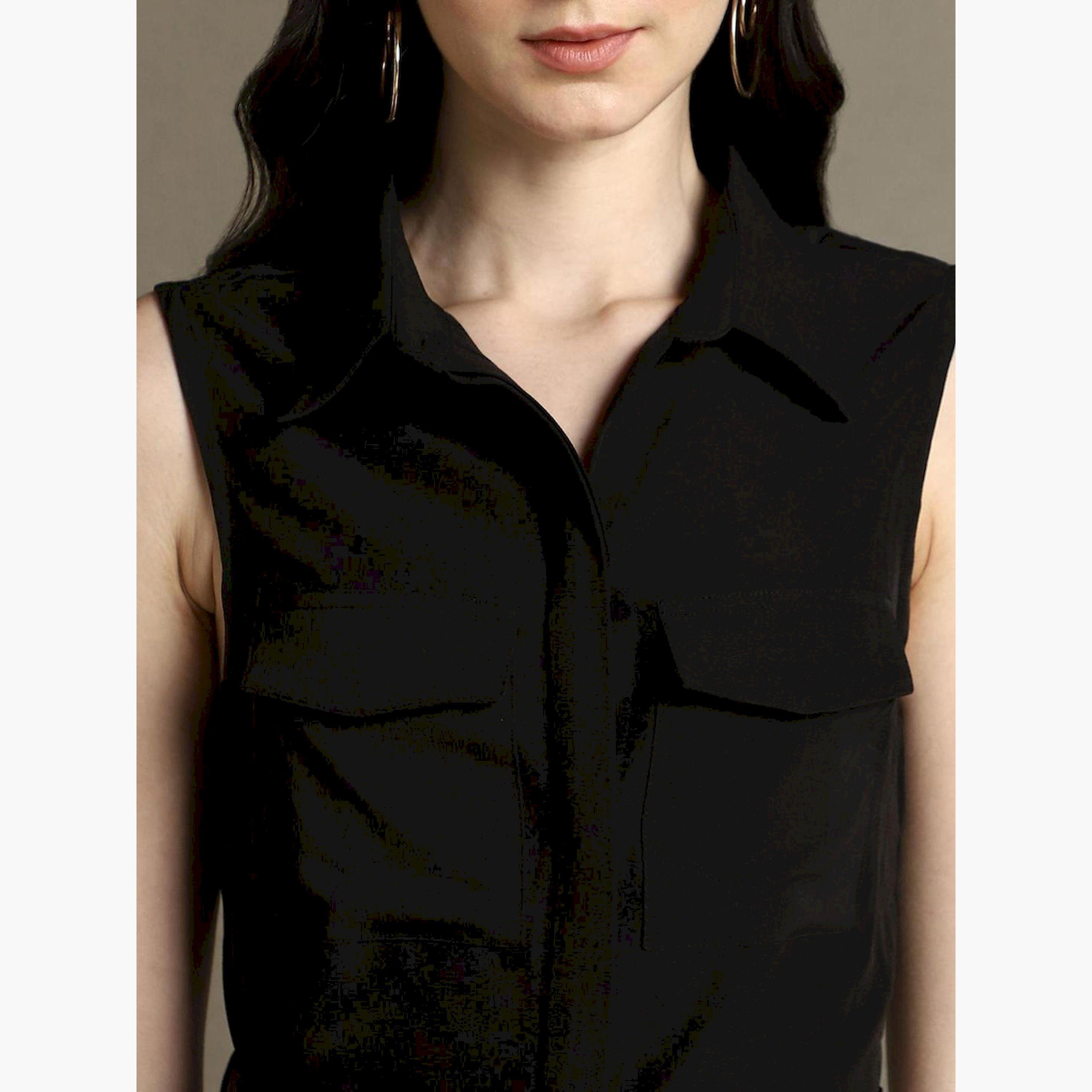 Dennis Lingo X Styli Sleeveless Belted Shirt Midi Dress-women-clothing-dresses-image-4
