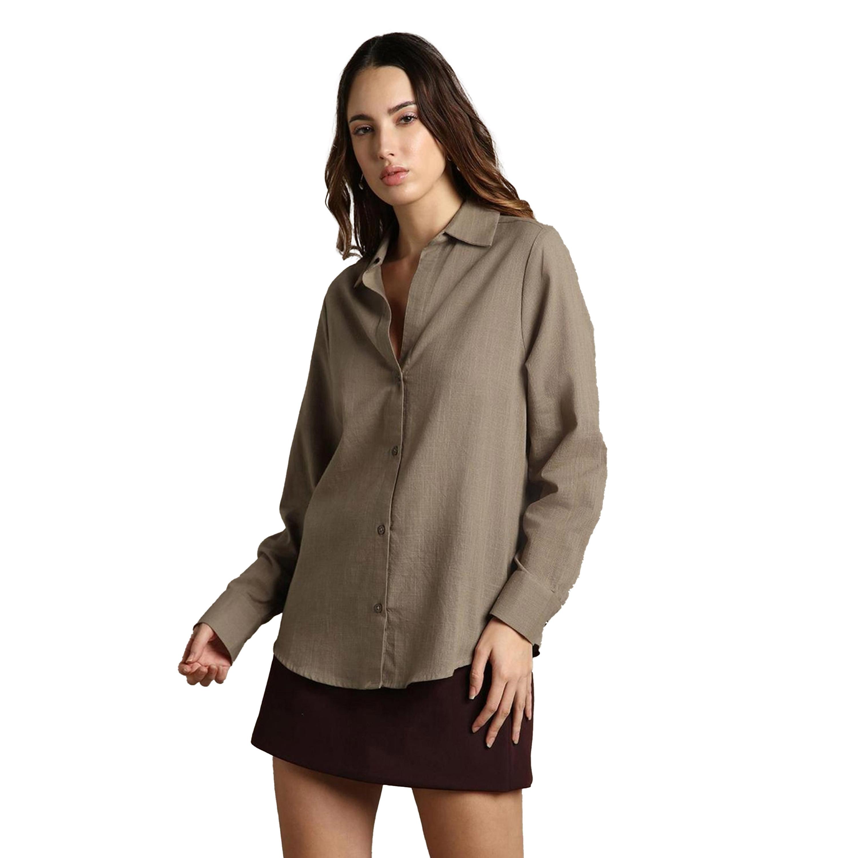 Dennis Lingo X Styli Textured Spread Collar Oversized Casual Shirt-women-clothing-shirtsandblouses-shirts-image-2