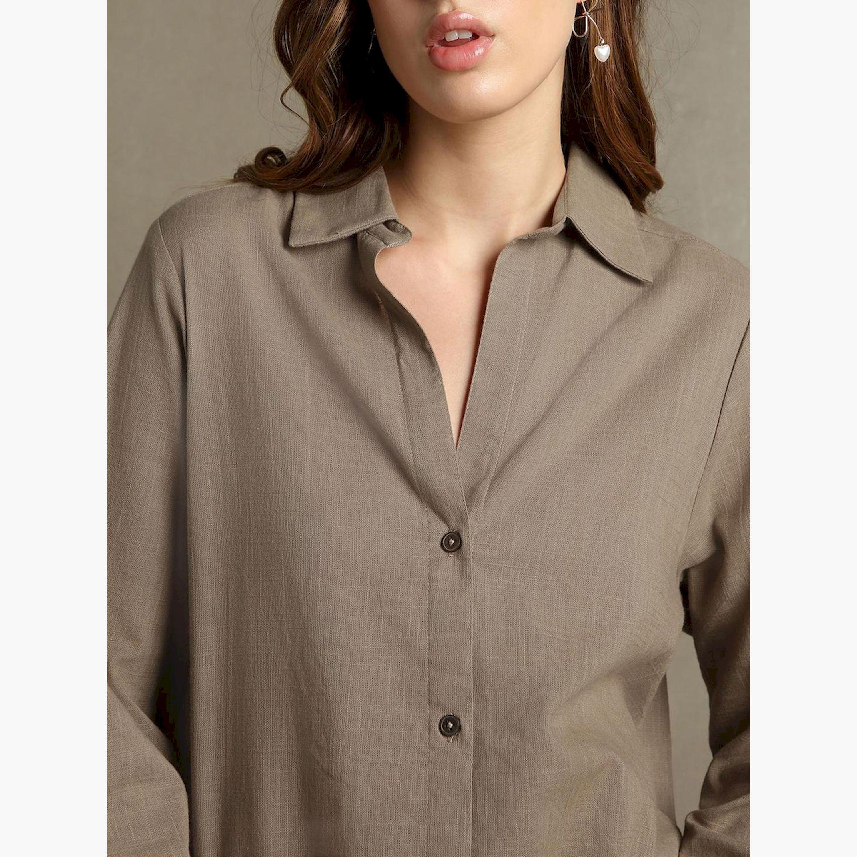 Dennis Lingo X Styli Textured Spread Collar Oversized Casual Shirt-women-clothing-shirtsandblouses-shirts-image-4