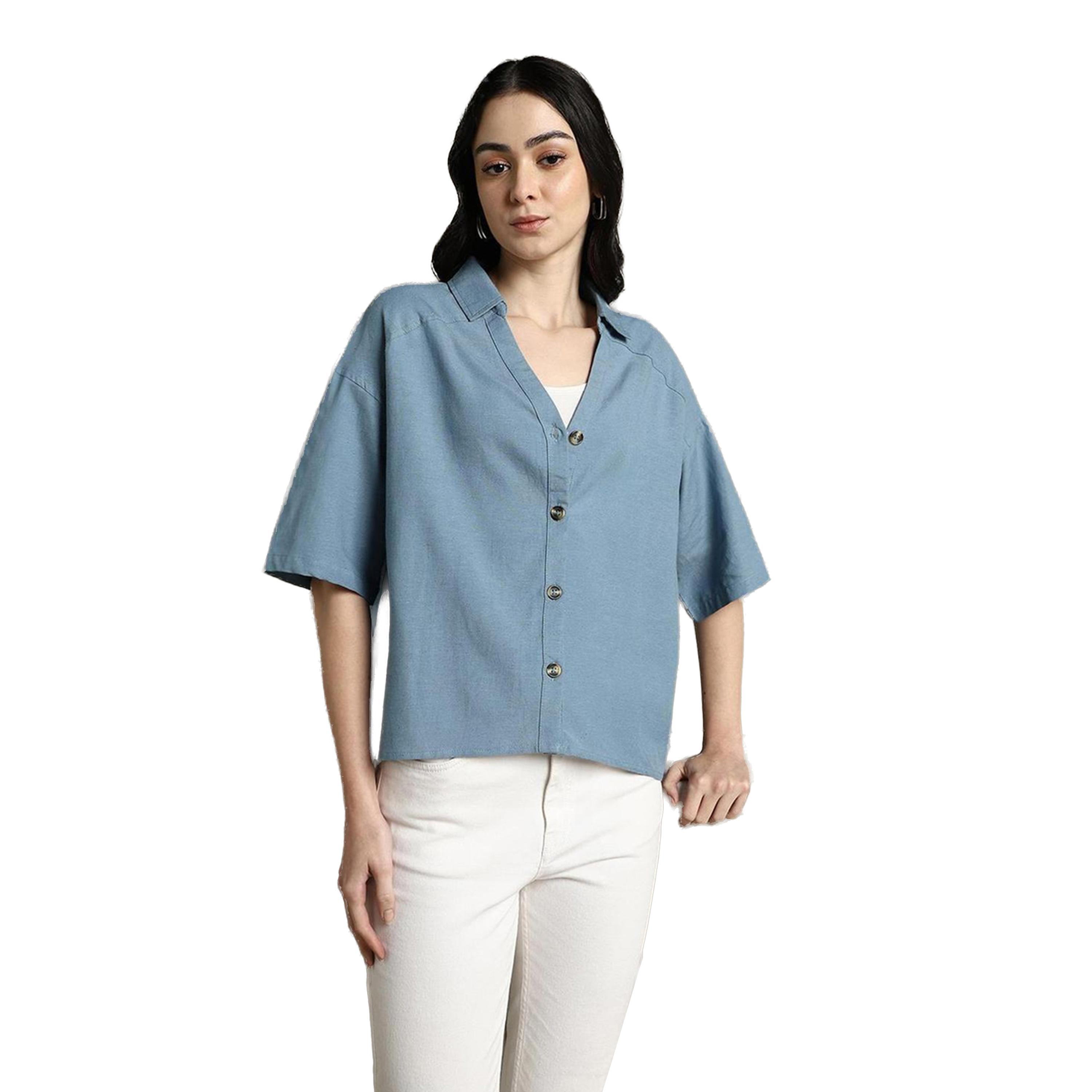 Dennis Lingo X Styli Plain Oversized Shirt-women-clothing-shirtsandblouses-shirts-image-1