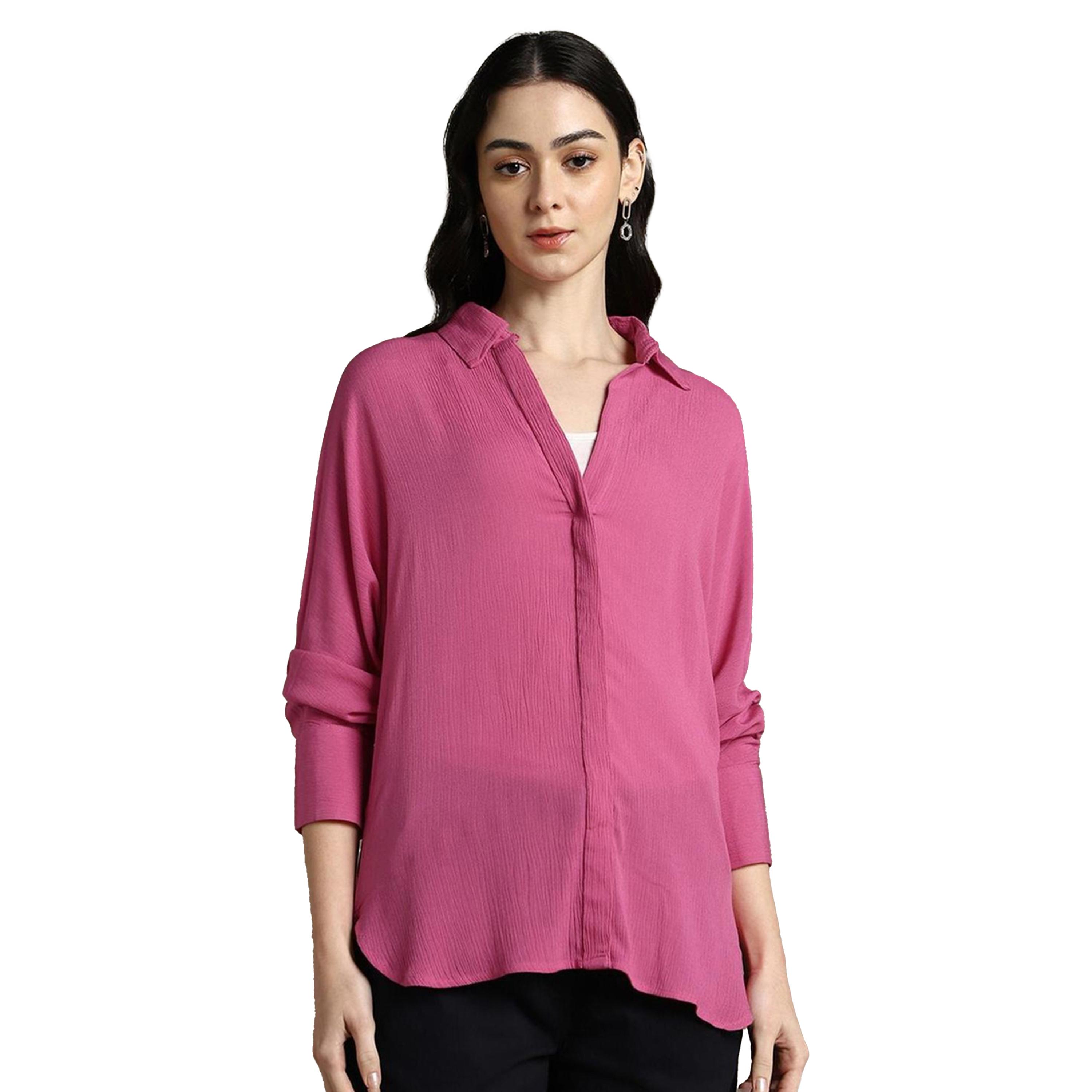 دينيس لينغو × ستايلي-  قميص كاجوال ياقة منتشرة وكبير الحجم-women-clothing-shirtsandblouses-shirts-image-6