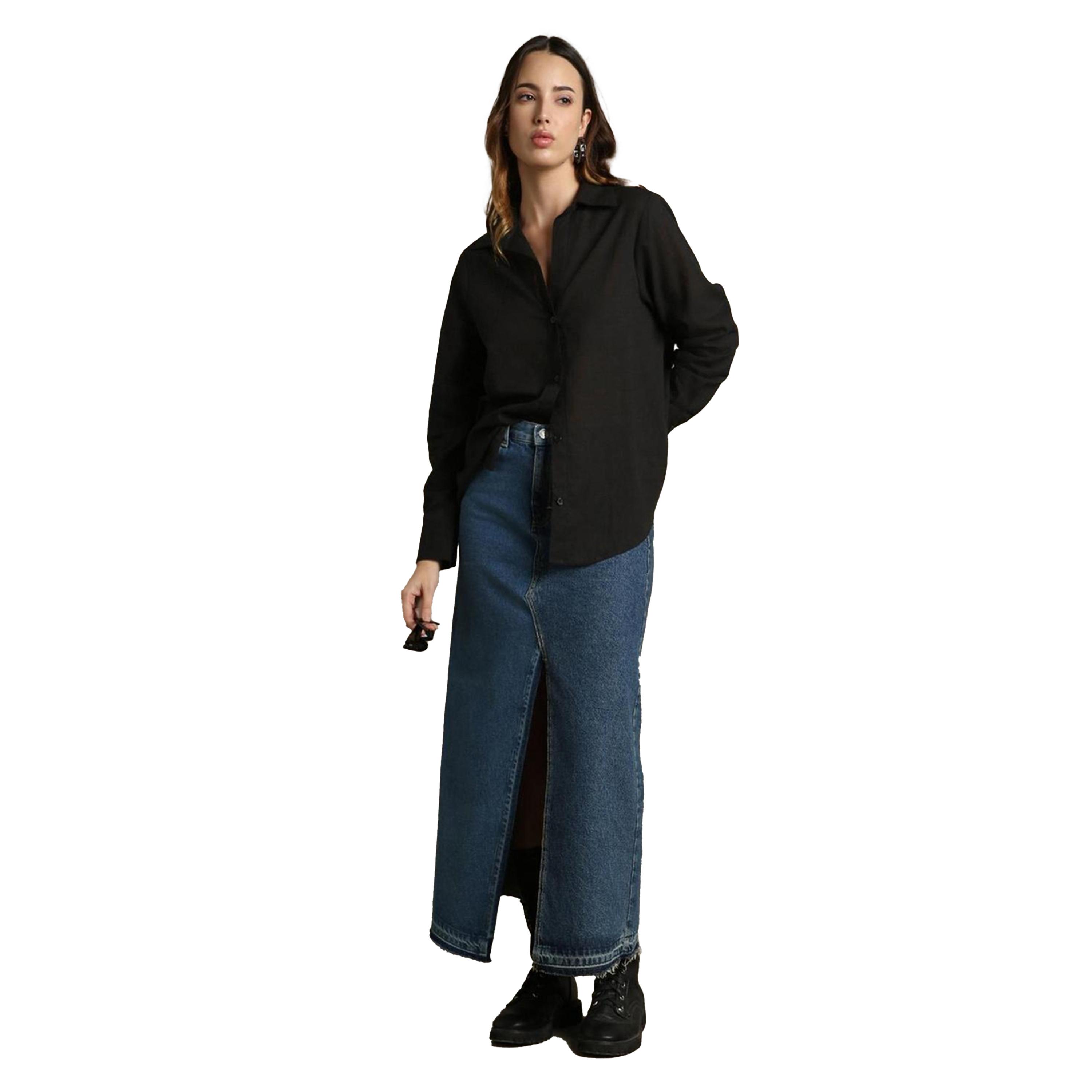 Dennis Lingo X Styli Textured Spread Collar Oversized Shirt-women-clothing-shirtsandblouses-shirts-image-5
