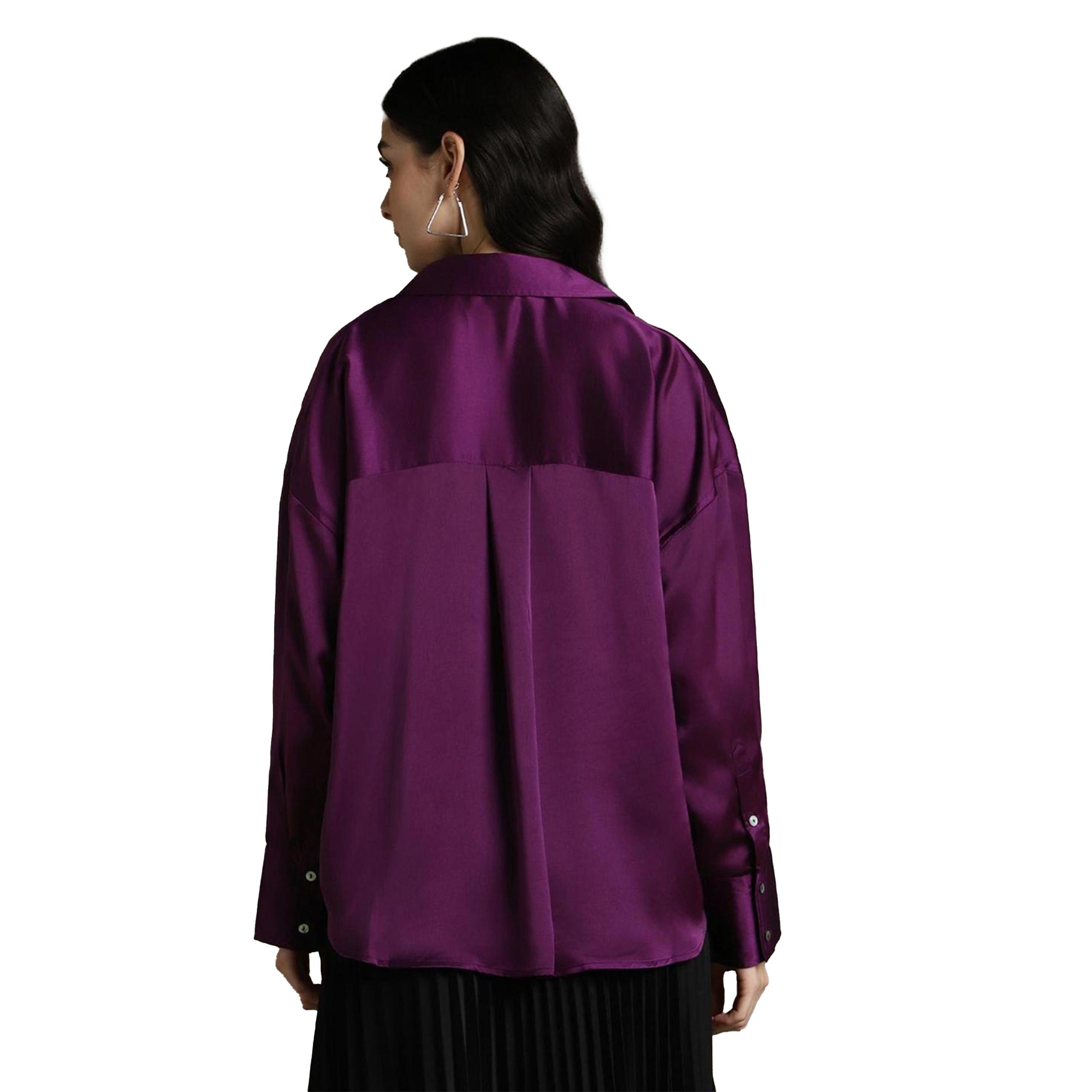 دينيس لينغو × ستايلي-  قميص كاجوال من الساتان الأرجواني-women-clothing-shirtsandblouses-shirts-image-3