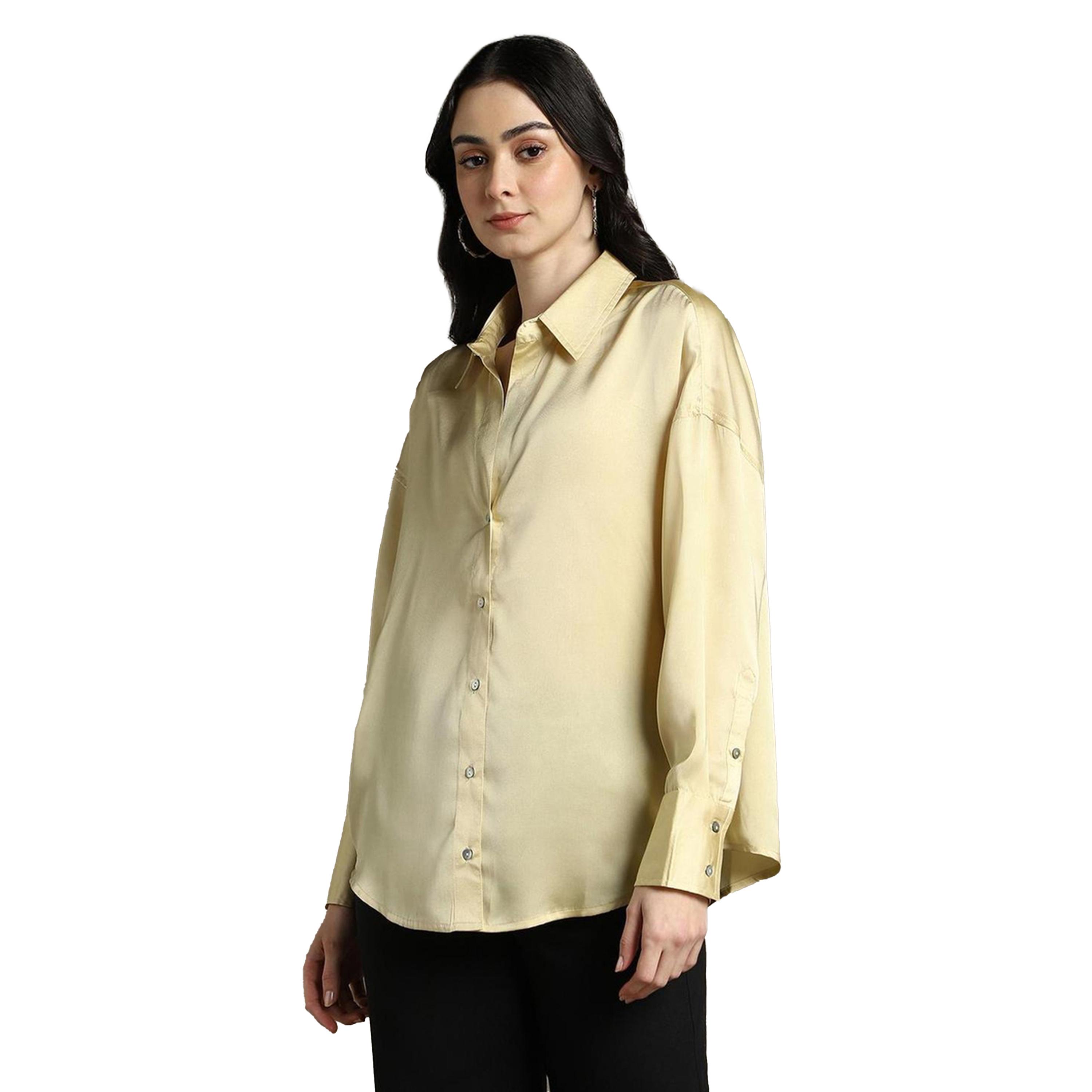 دينيس لينغو × ستايلي-  قميص كاجوال قصّة مريحة ياقة منتشرة-women-clothing-shirtsandblouses-shirts-image-2