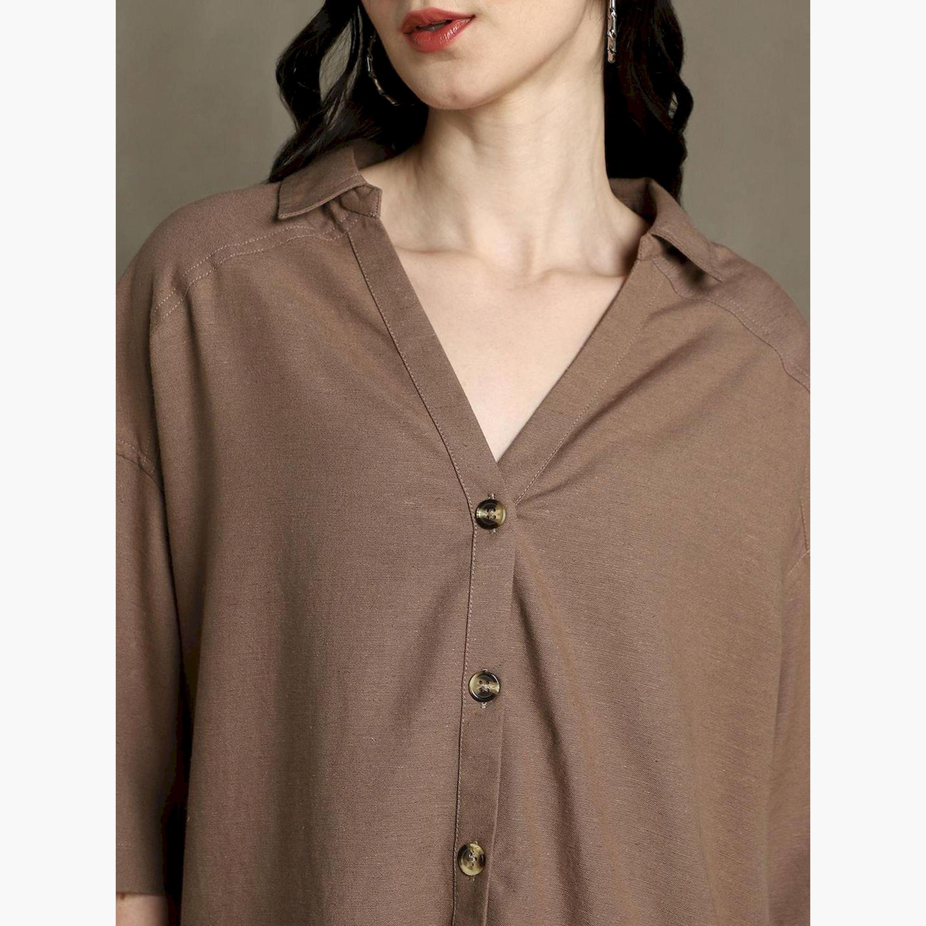 Dennis Lingo X Styli Spread Collar Casual Oversized Shirt-women-clothing-shirtsandblouses-shirts-image-4