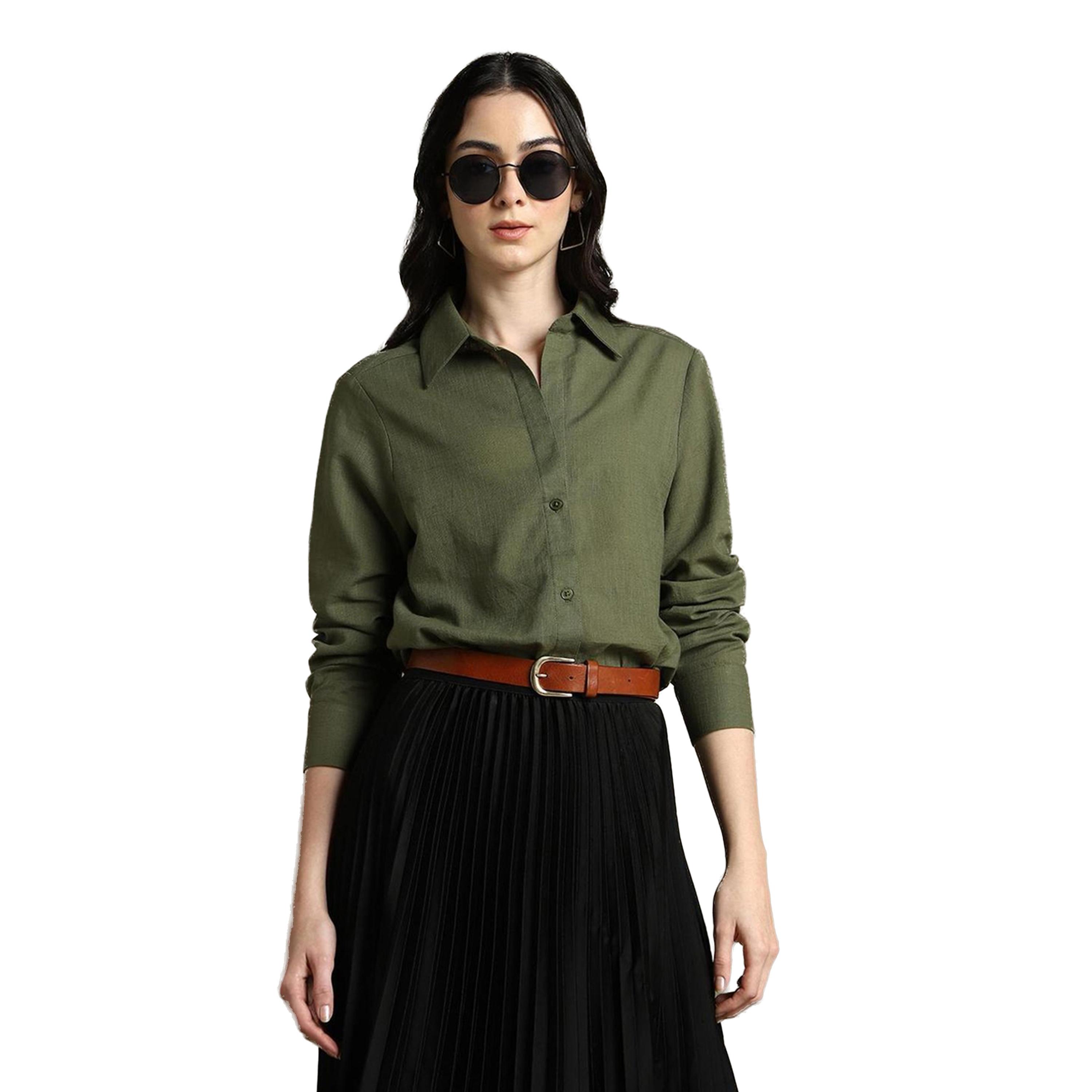 دينيس لينغو × ستايلي-  قميص كاجوال ياقة منتشرة-women-clothing-shirtsandblouses-shirts-image-1