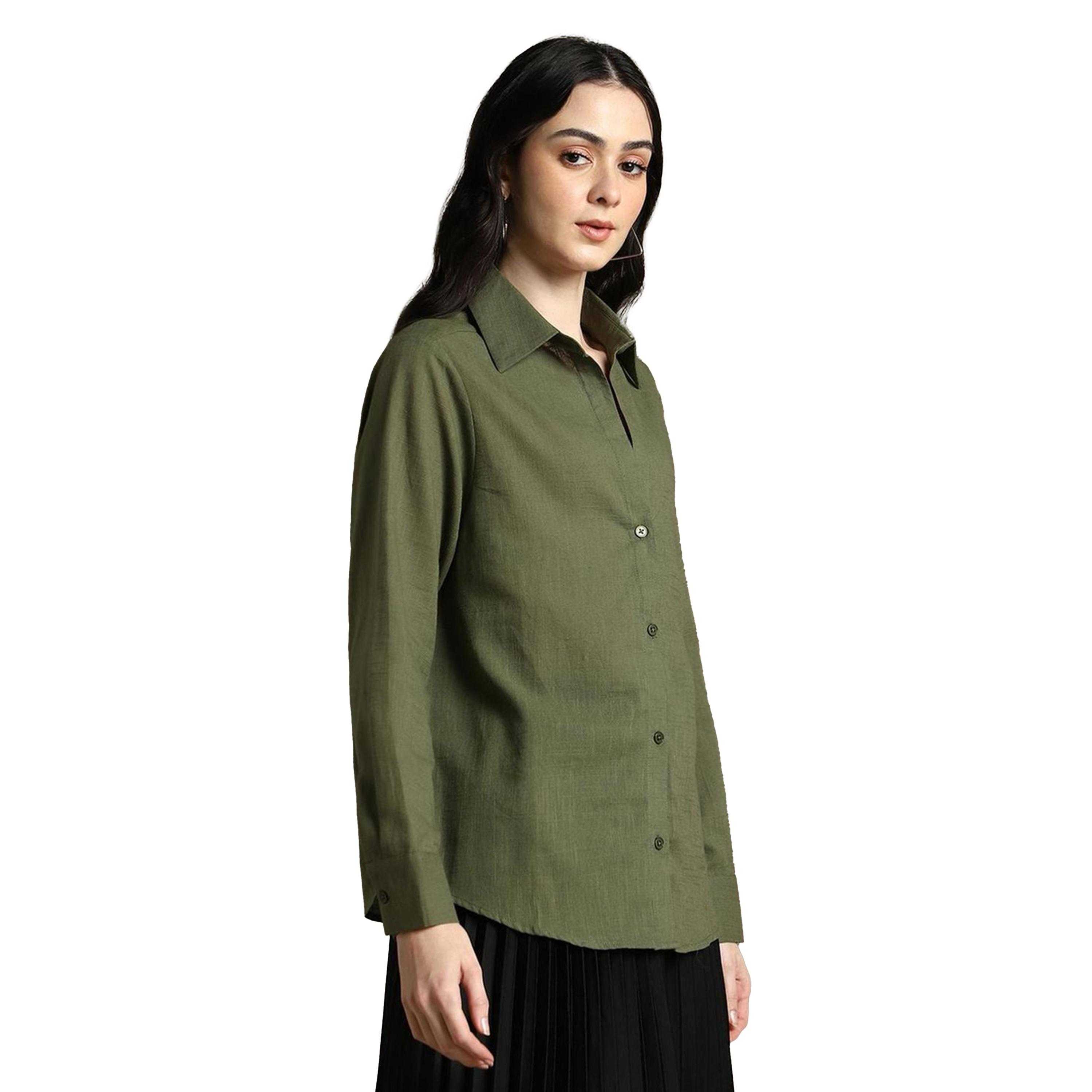 Dennis Lingo X Styli Texture Spread Collar Casual Shirt-women-clothing-shirtsandblouses-shirts-image-2