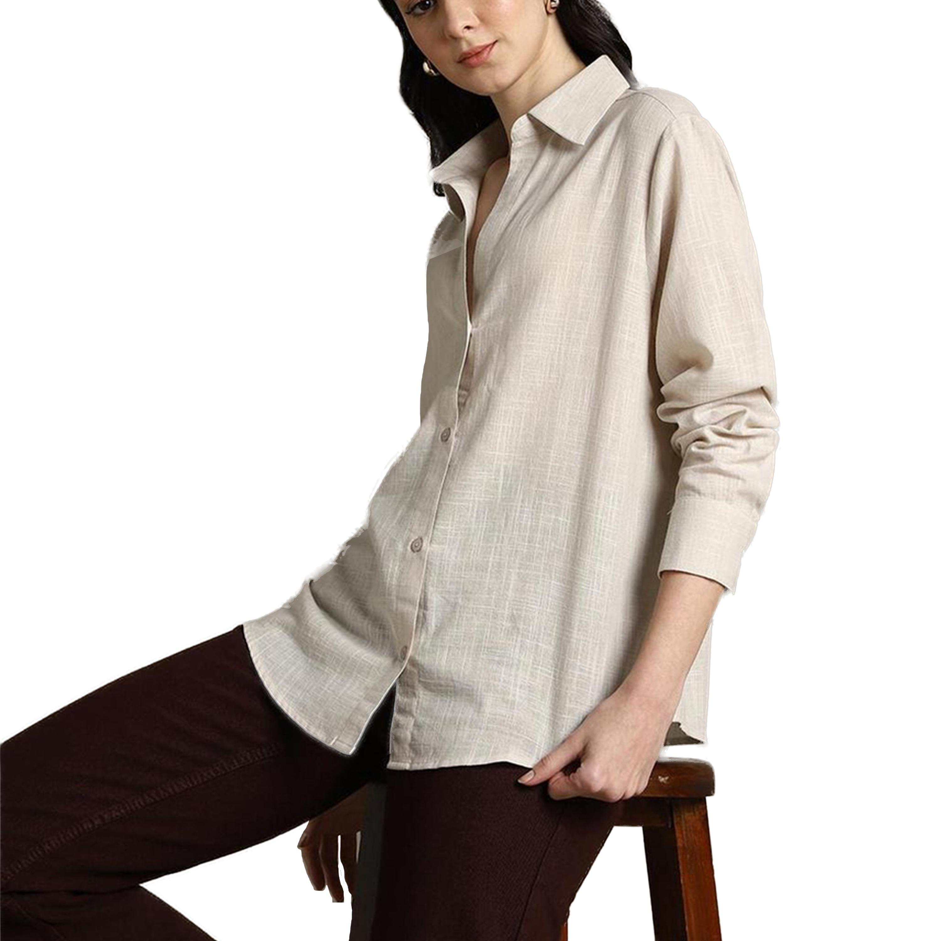 Dennis Lingo X Styli Textured Oversized Casual Shirt-women-clothing-shirtsandblouses-shirts-image-1