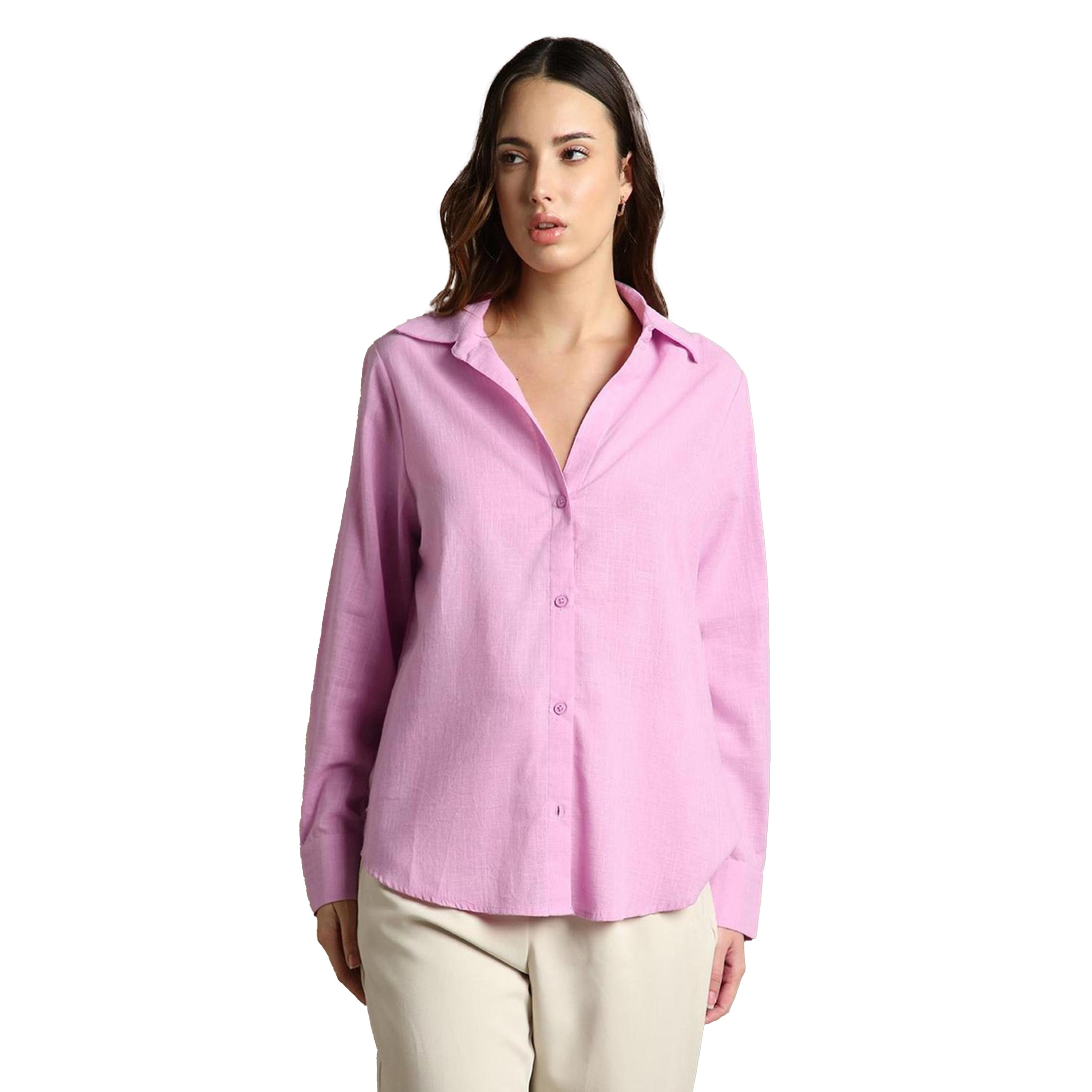 Dennis Lingo X Styli Textured Spread Collar Oversized Casual Shirt-women-clothing-shirtsandblouses-shirts-image-6