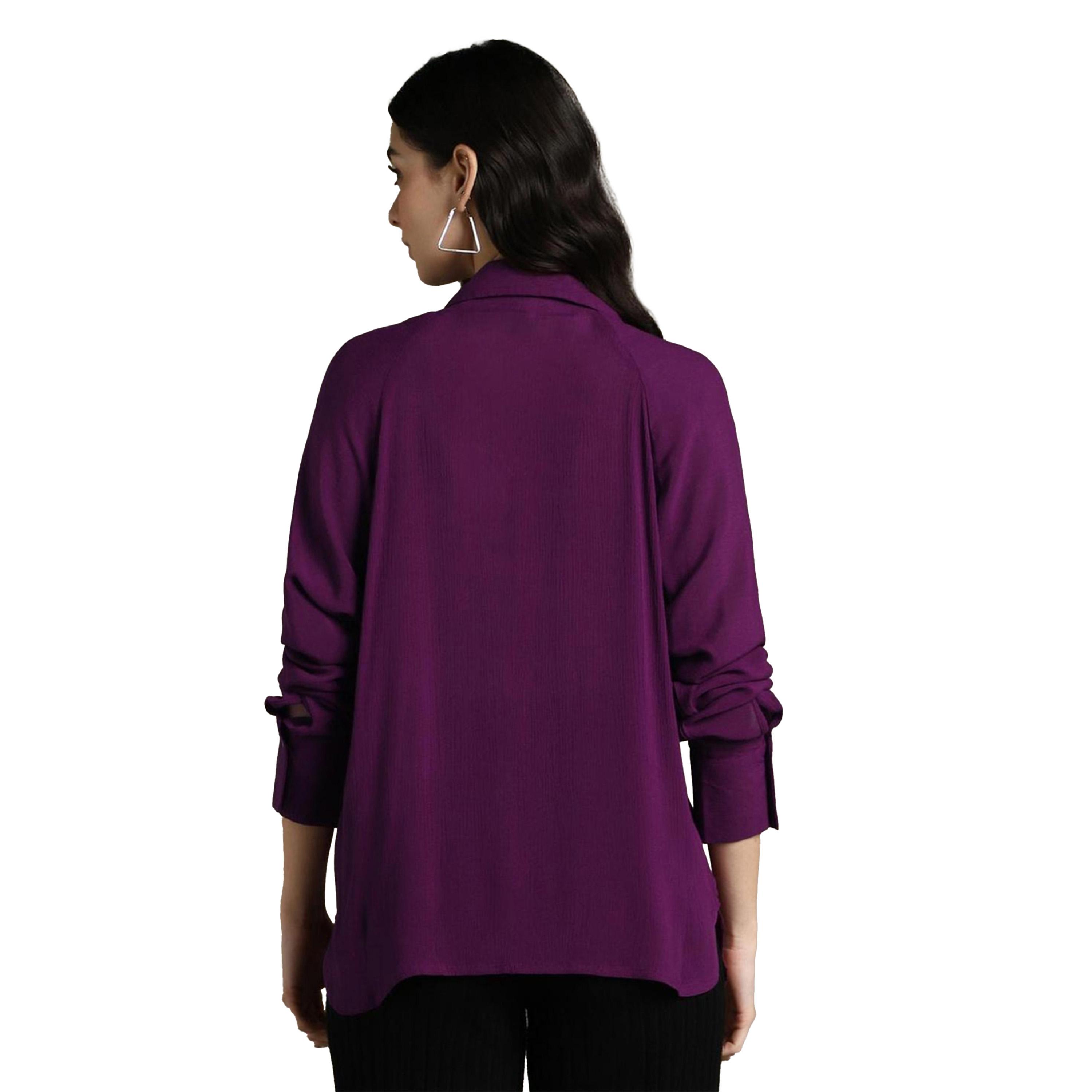 دينيس لينغو × ستايلي-  قميص كاجوال ياقة منتشرة وكبير الحجم-women-clothing-shirtsandblouses-shirts-image-3