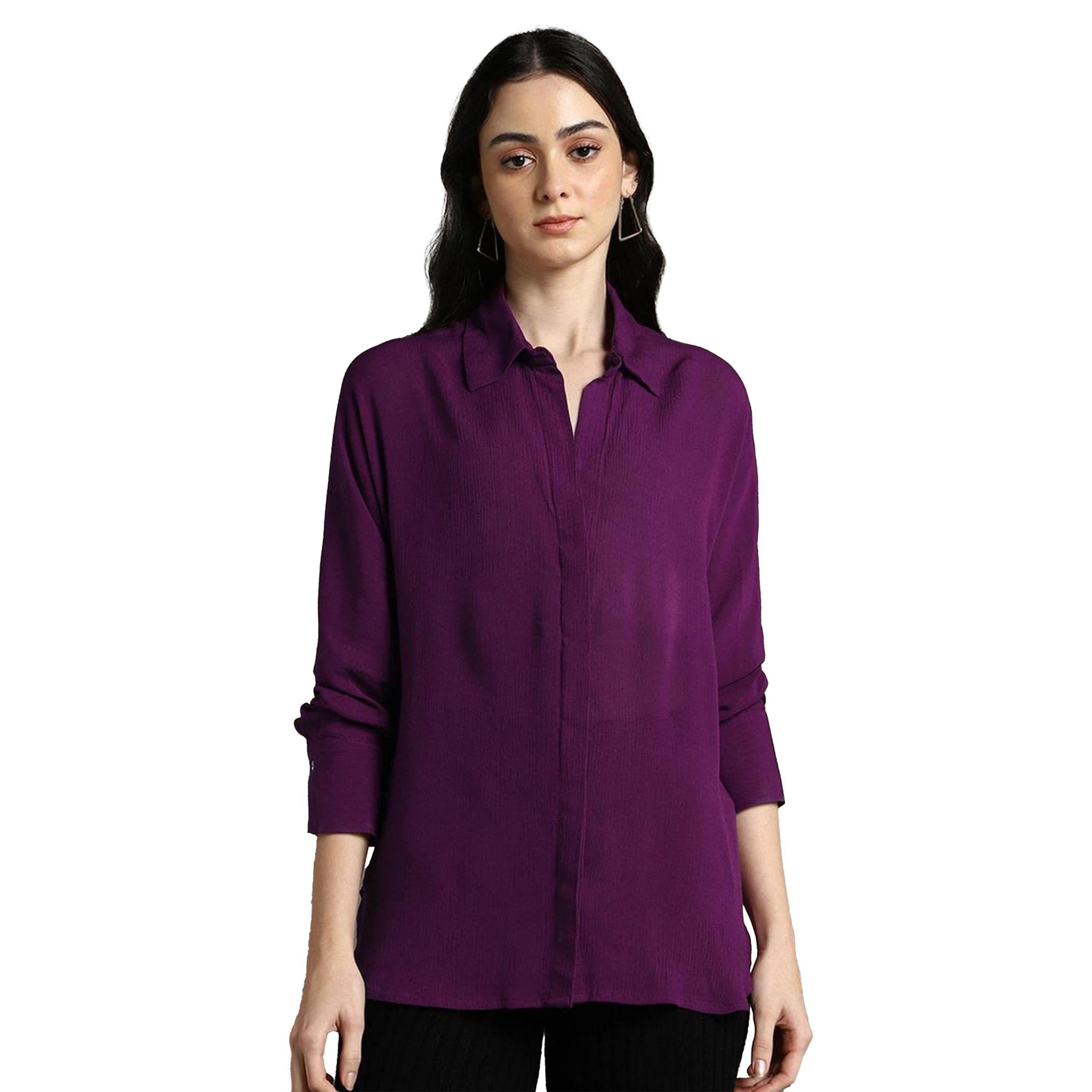 دينيس لينغو × ستايلي-  قميص كاجوال ياقة منتشرة وكبير الحجم-women-clothing-shirtsandblouses-shirts-image-6
