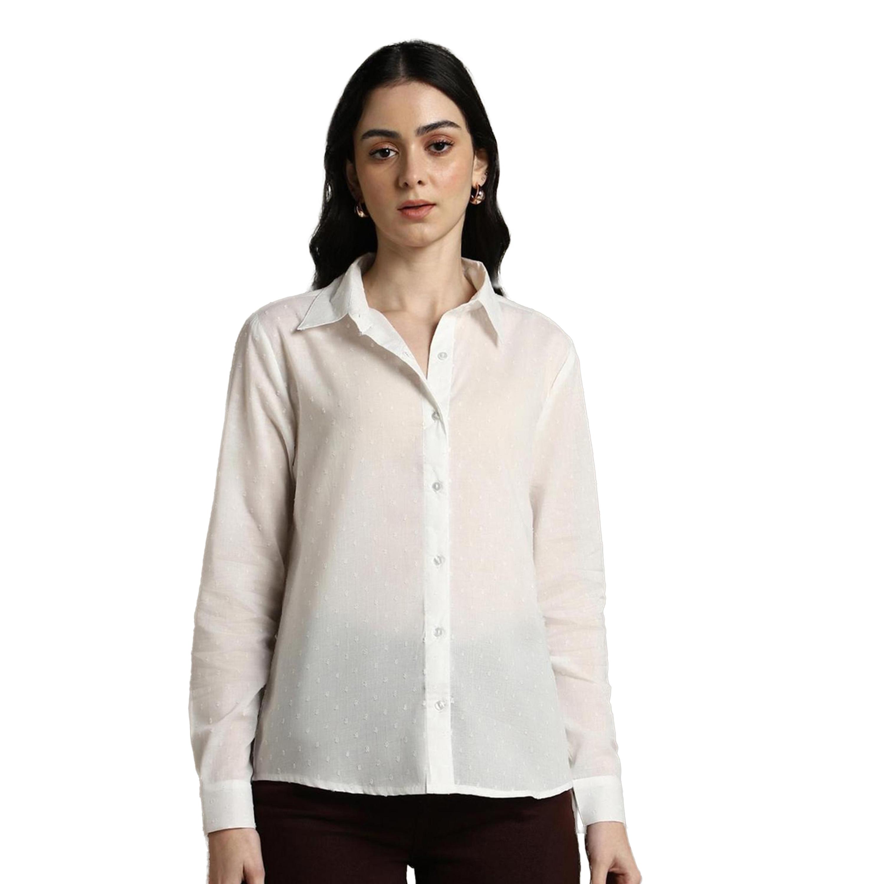 Dennis Lingo X Styli Textured Cotton Casual Shirt with Spread Collar-women-clothing-shirtsandblouses-shirts-image-1