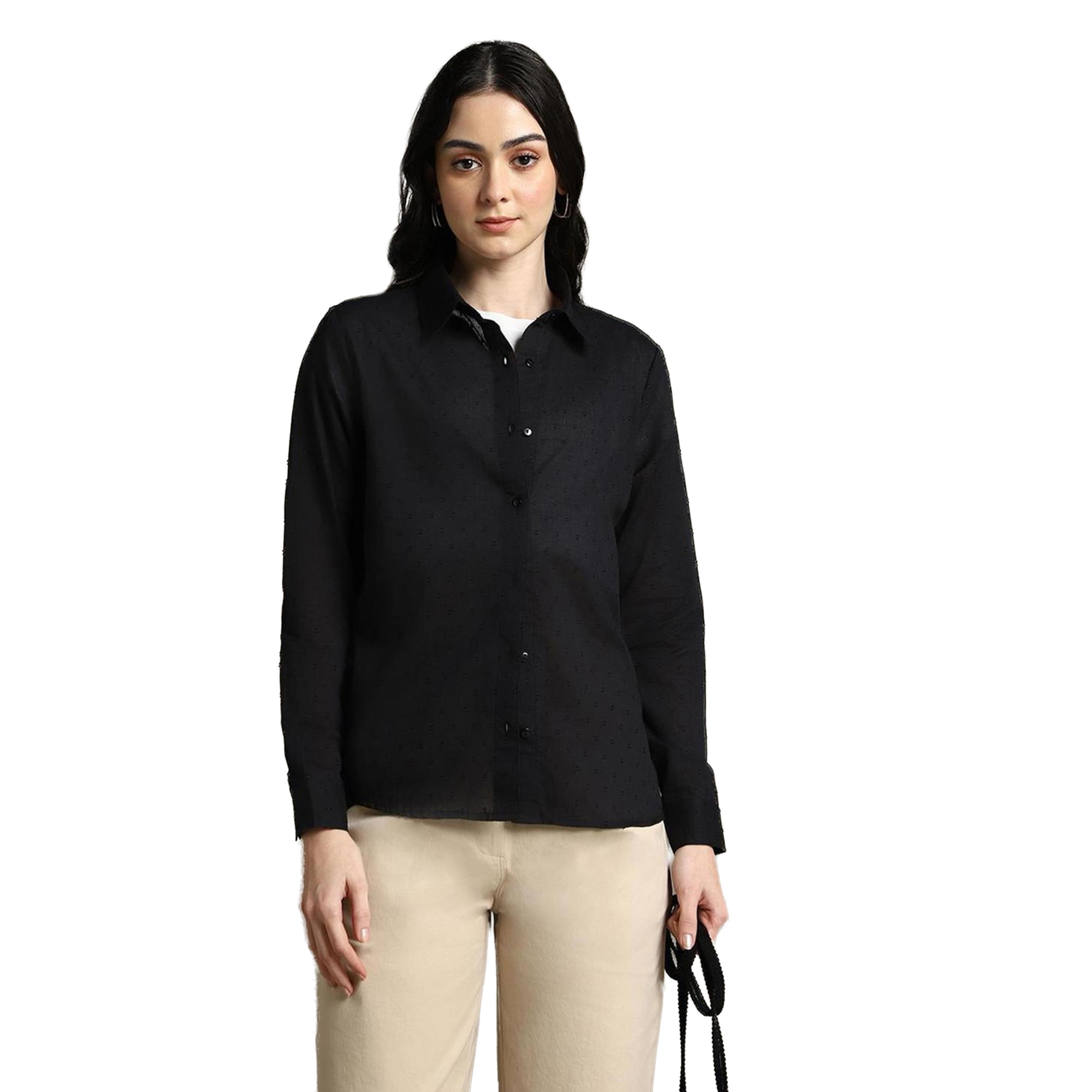 Dennis Lingo X Styli Textured Cotton Long Sleeve Casual Shirt-women-clothing-shirtsandblouses-shirts-image-1