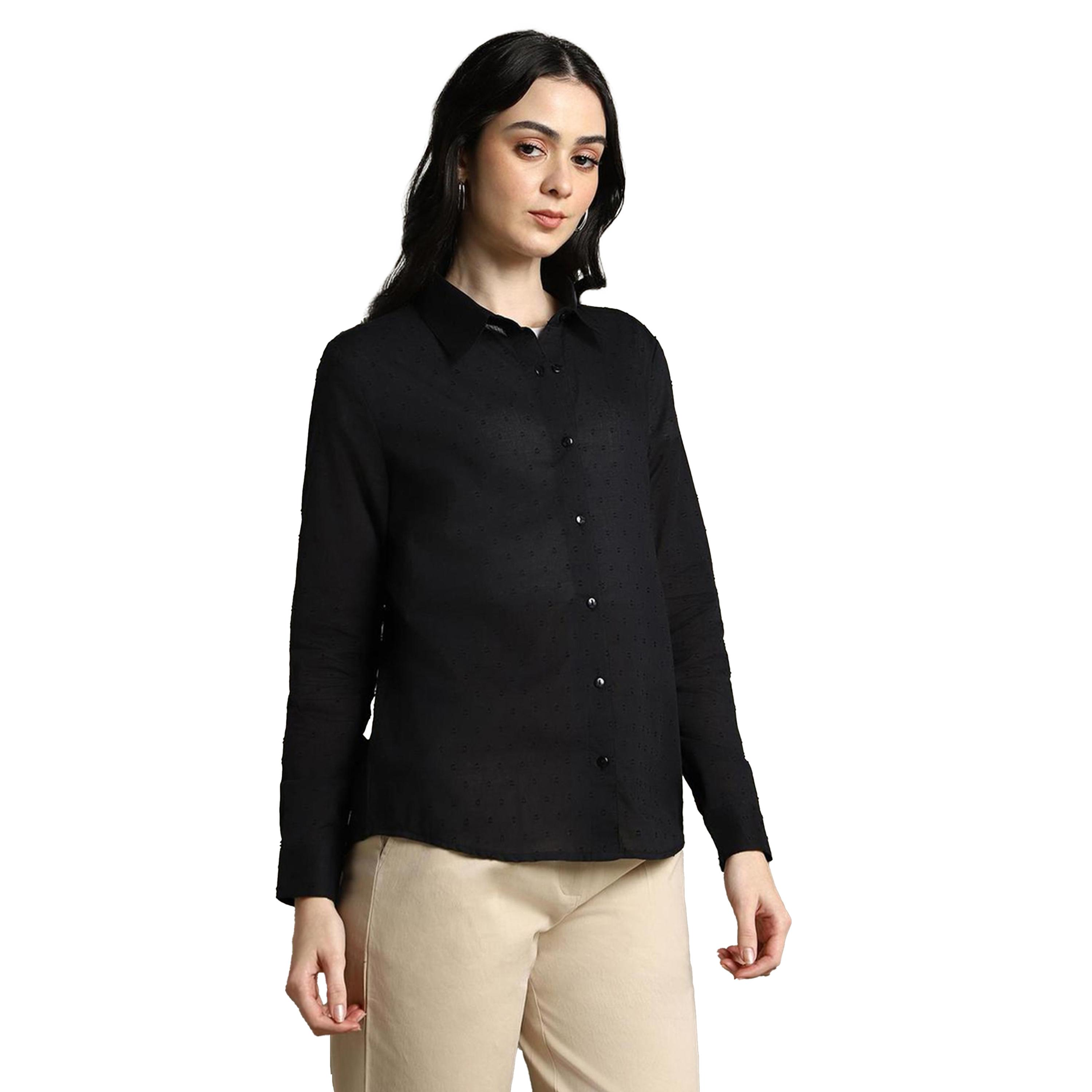 دينيس لينغو × ستايلي-  قميص كاجوال بأكمام طويلة من القطن-women-clothing-shirtsandblouses-shirts-image-2