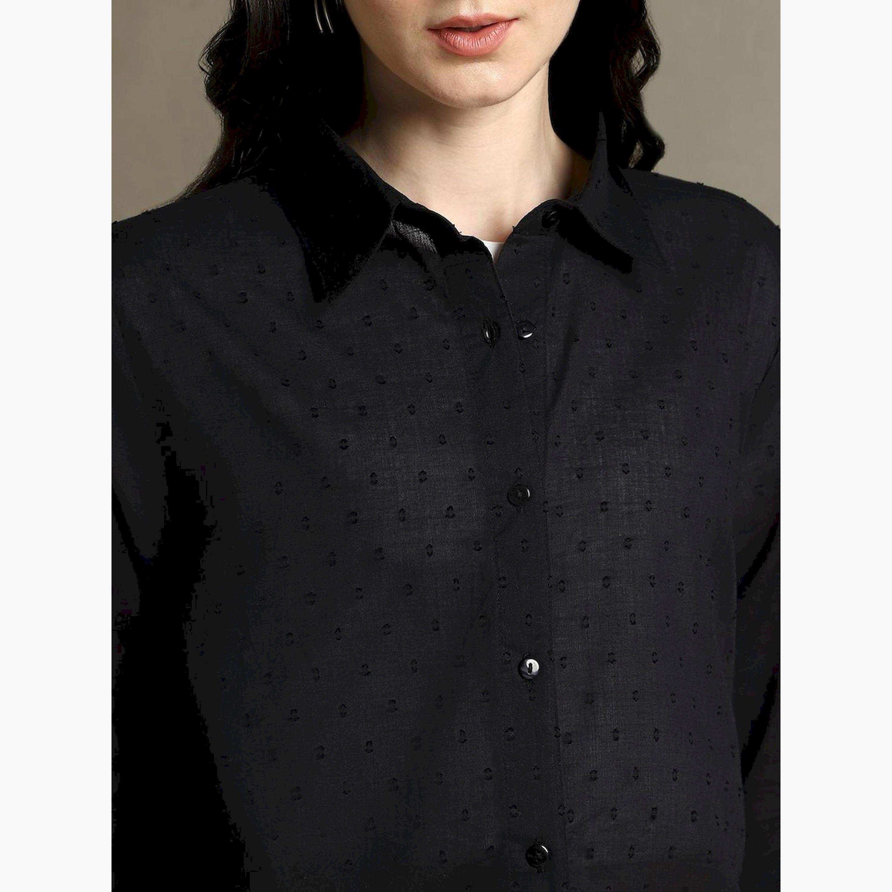 Dennis Lingo X Styli Textured Cotton Long Sleeve Casual Shirt-women-clothing-shirtsandblouses-shirts-image-4