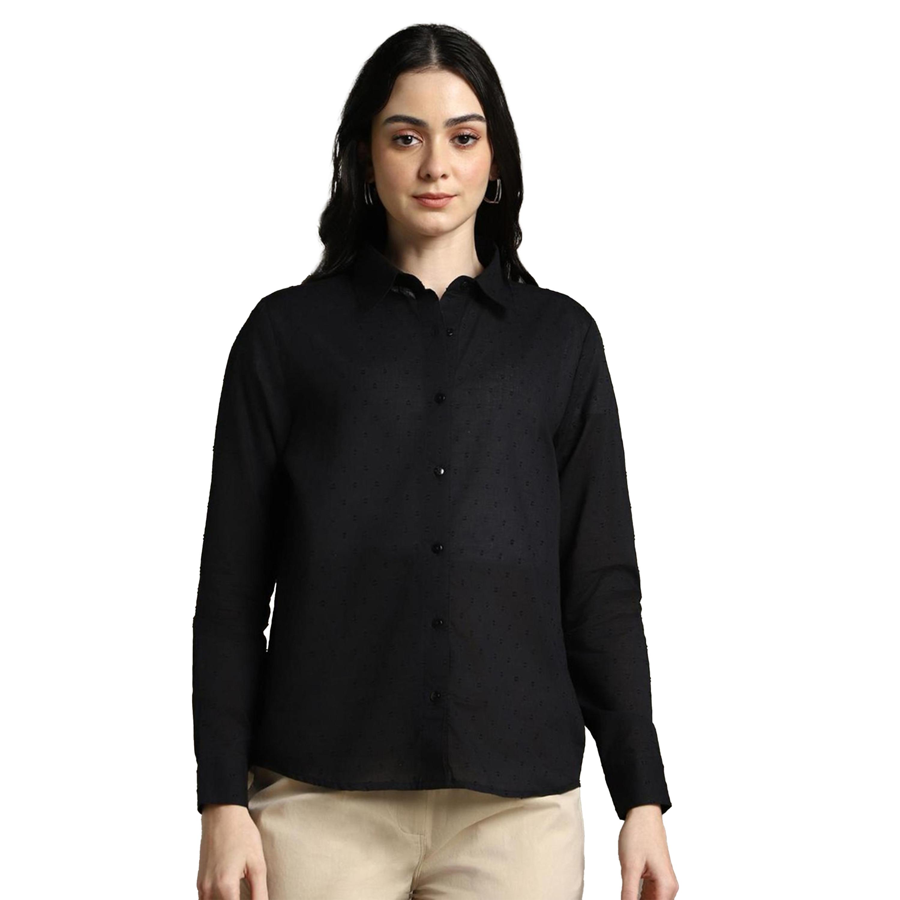 دينيس لينغو × ستايلي-  قميص كاجوال بأكمام طويلة من القطن-women-clothing-shirtsandblouses-shirts-image-6