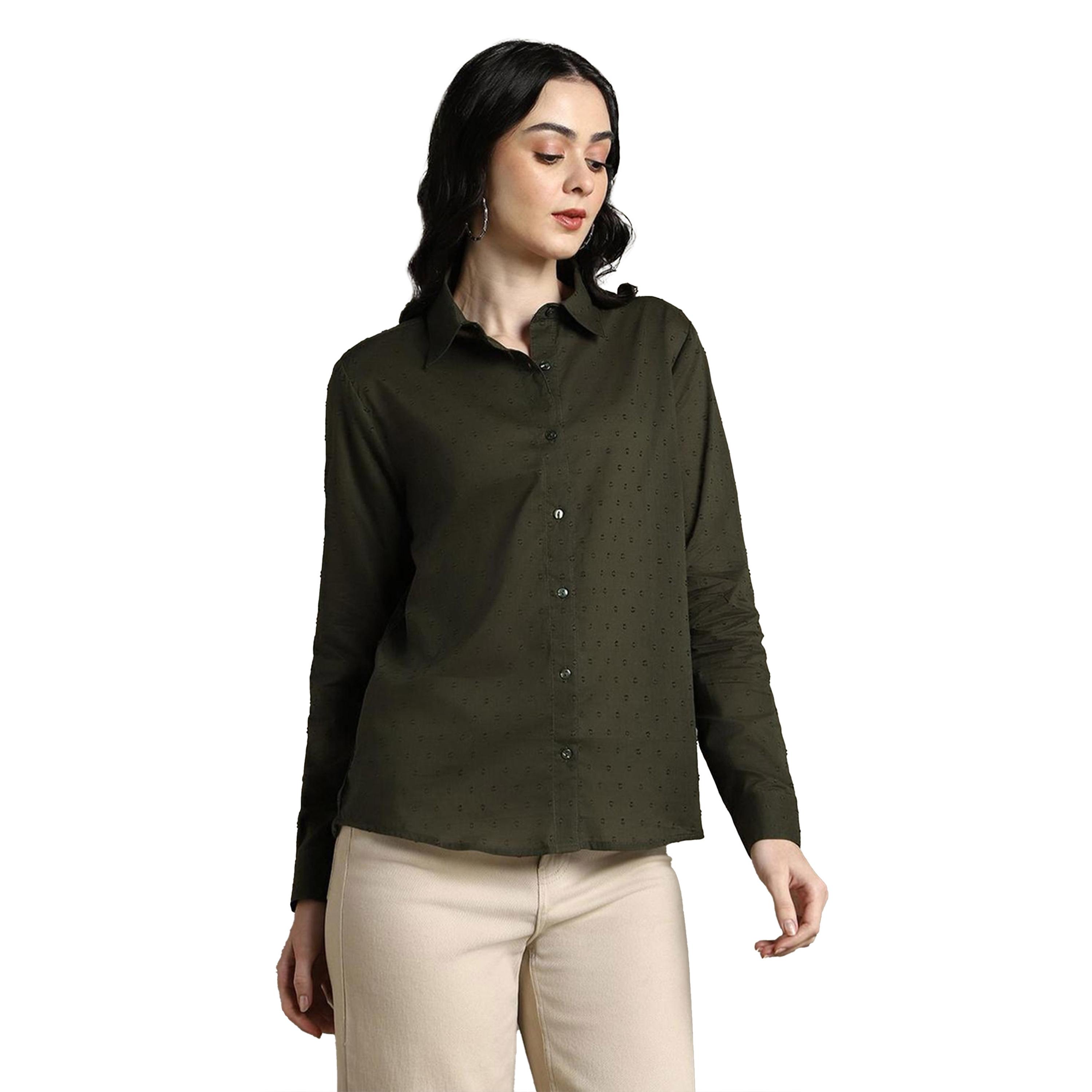 دينيس لينغو × ستايلي-  قميص كاجوال من القطن لياقة ممتدة-women-clothing-shirtsandblouses-shirts-image-2