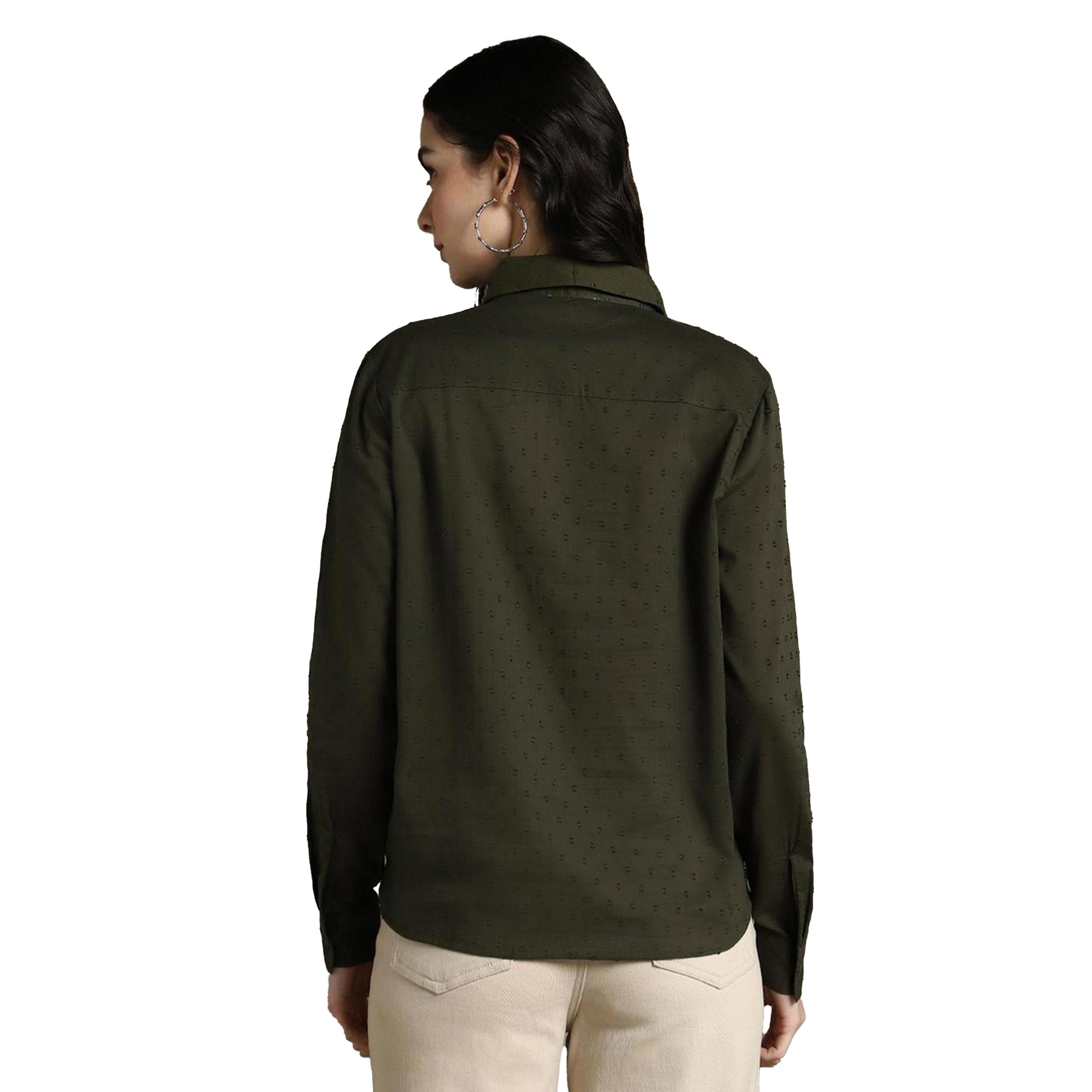 دينيس لينغو × ستايلي-  قميص كاجوال من القطن لياقة ممتدة-women-clothing-shirtsandblouses-shirts-image-3