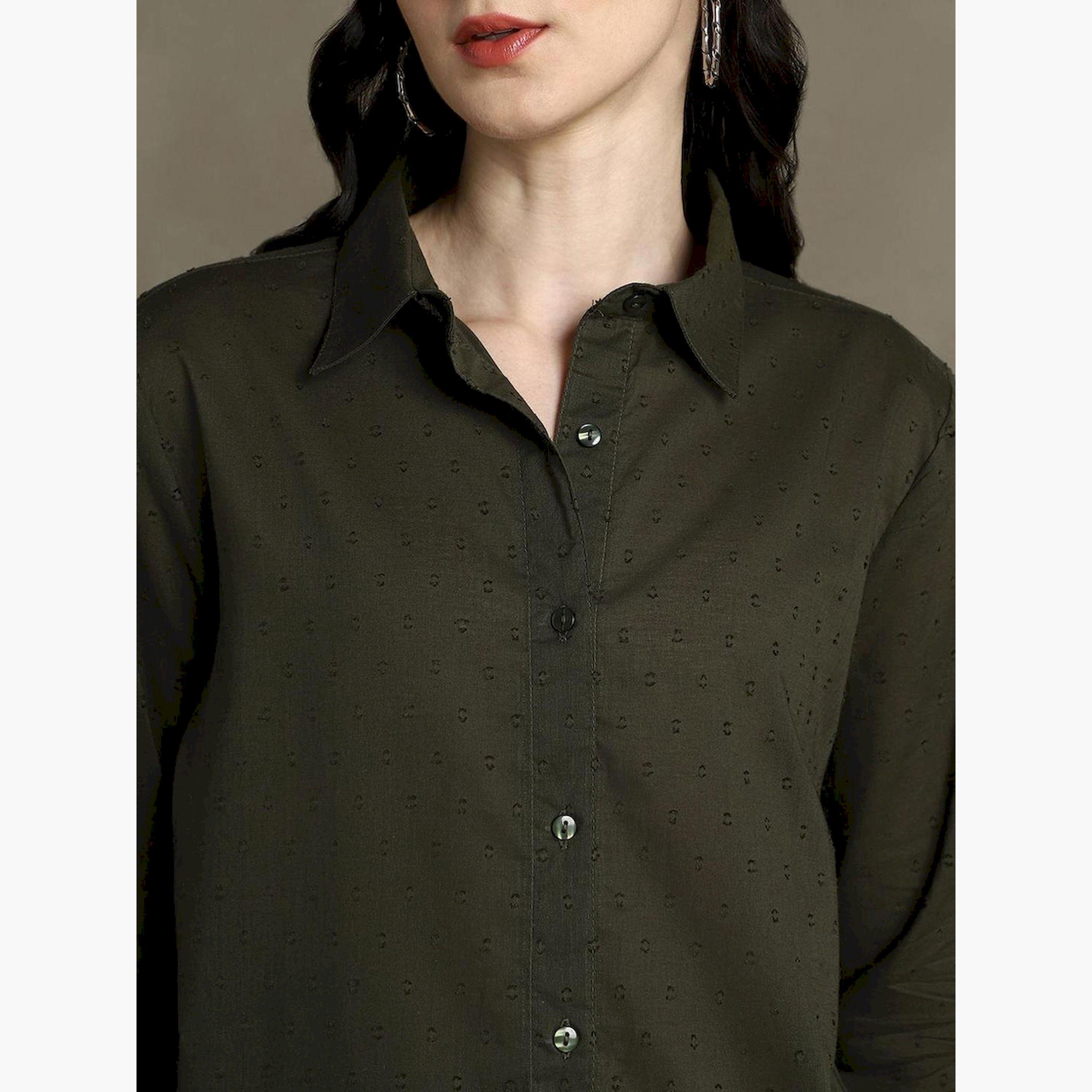 Dennis Lingo X Styli Spread Collar Textured Cotton Casual Shirt-women-clothing-shirtsandblouses-shirts-image-4