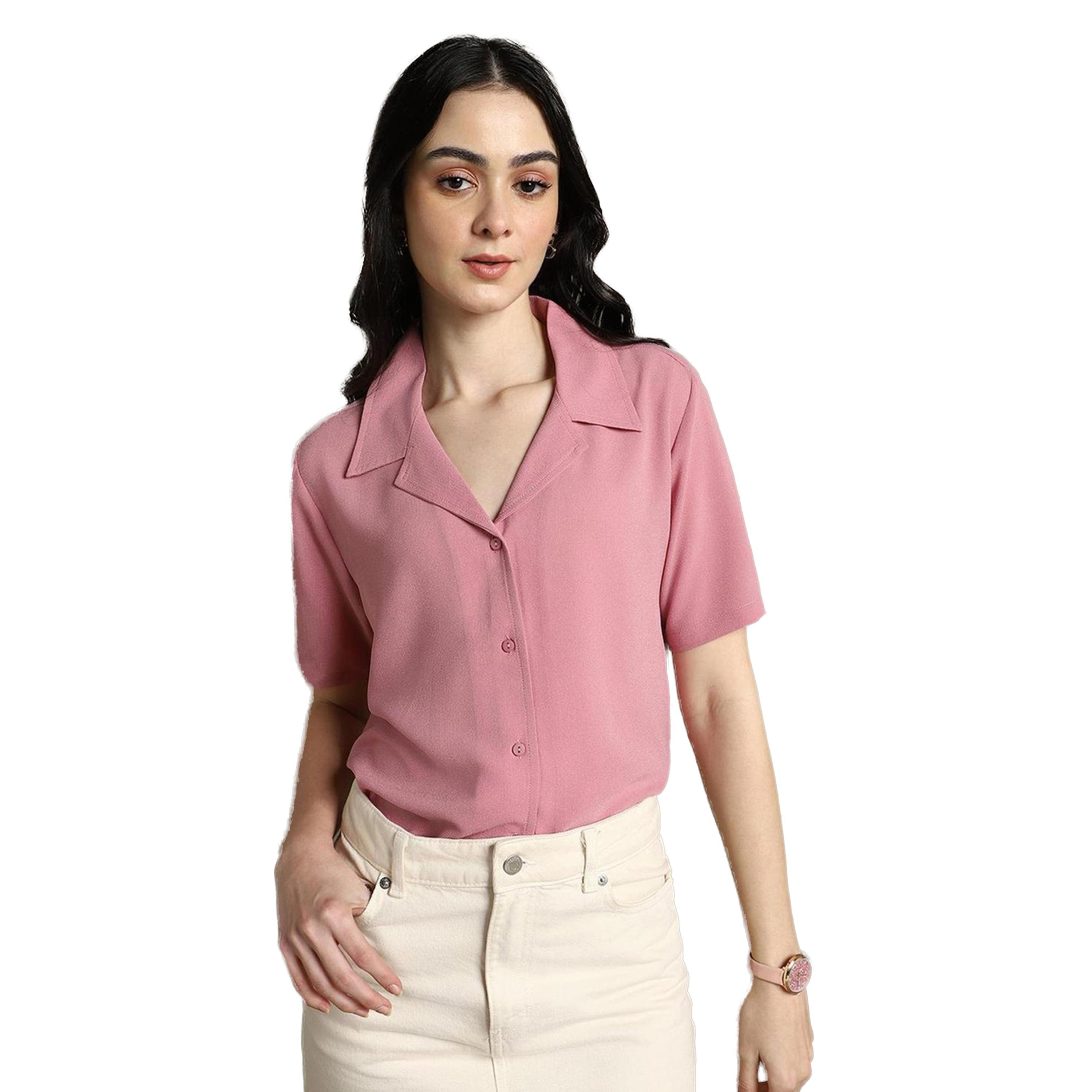 دينيس لينغو × ستايلي-  قميص كاجوال ياقة كوبية-women-clothing-shirtsandblouses-shirts-image-1