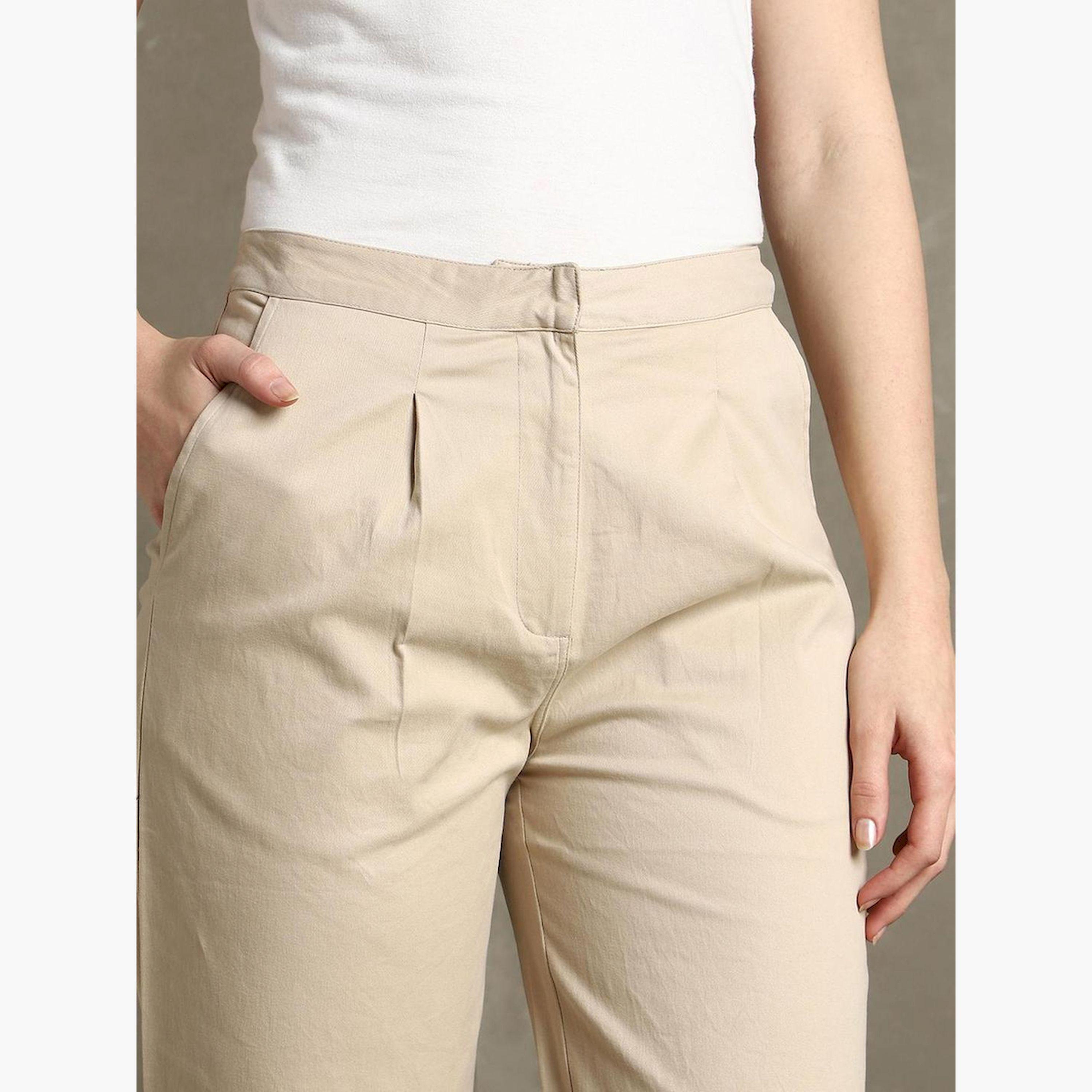 دينيس لينغو × ستايلي-  بنطال كاجوال من القطن قصّة مستقيمة-women-clothing-bottoms-trousers-image-4