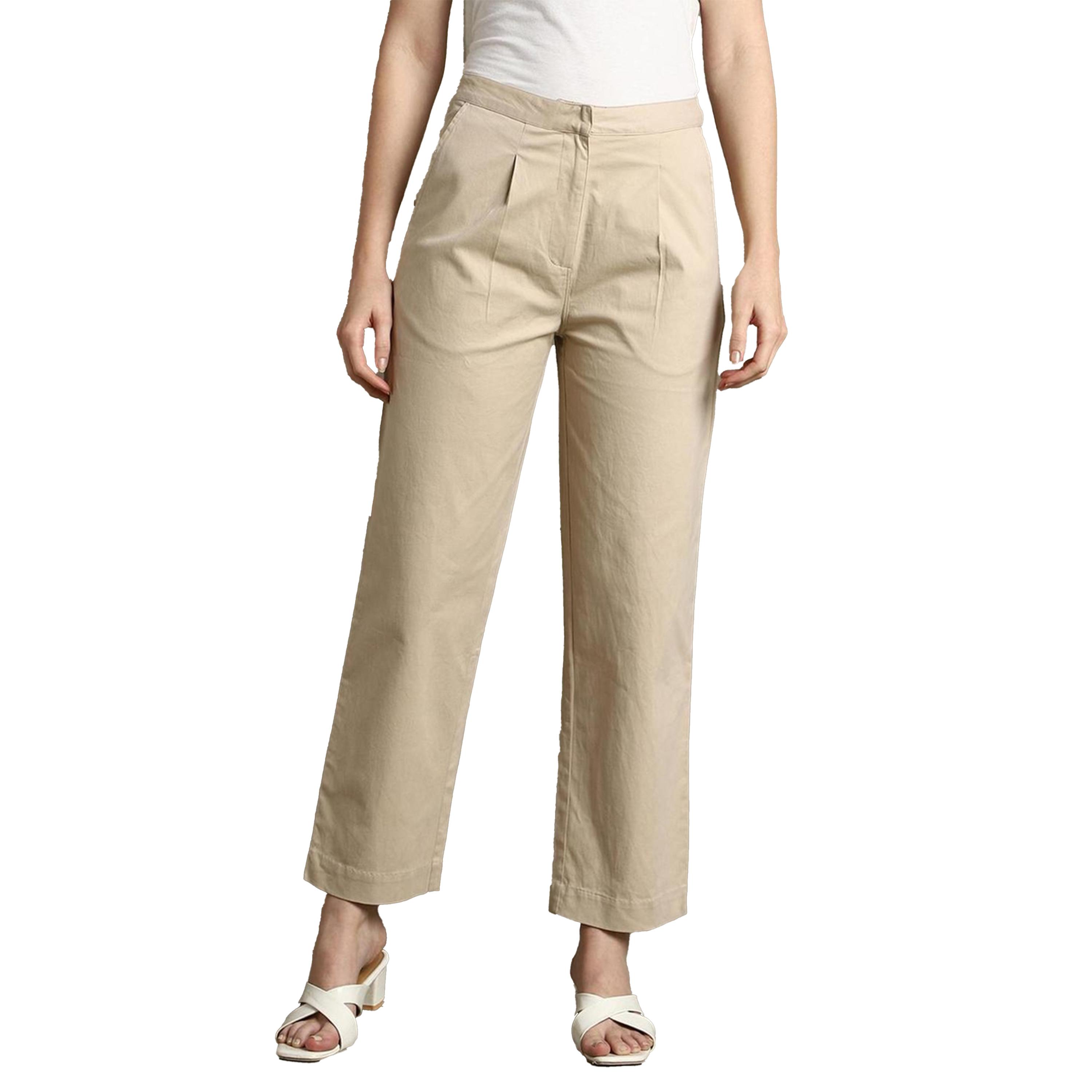 دينيس لينغو × ستايلي-  بنطال كاجوال من القطن قصّة مستقيمة-women-clothing-bottoms-trousers-image-6