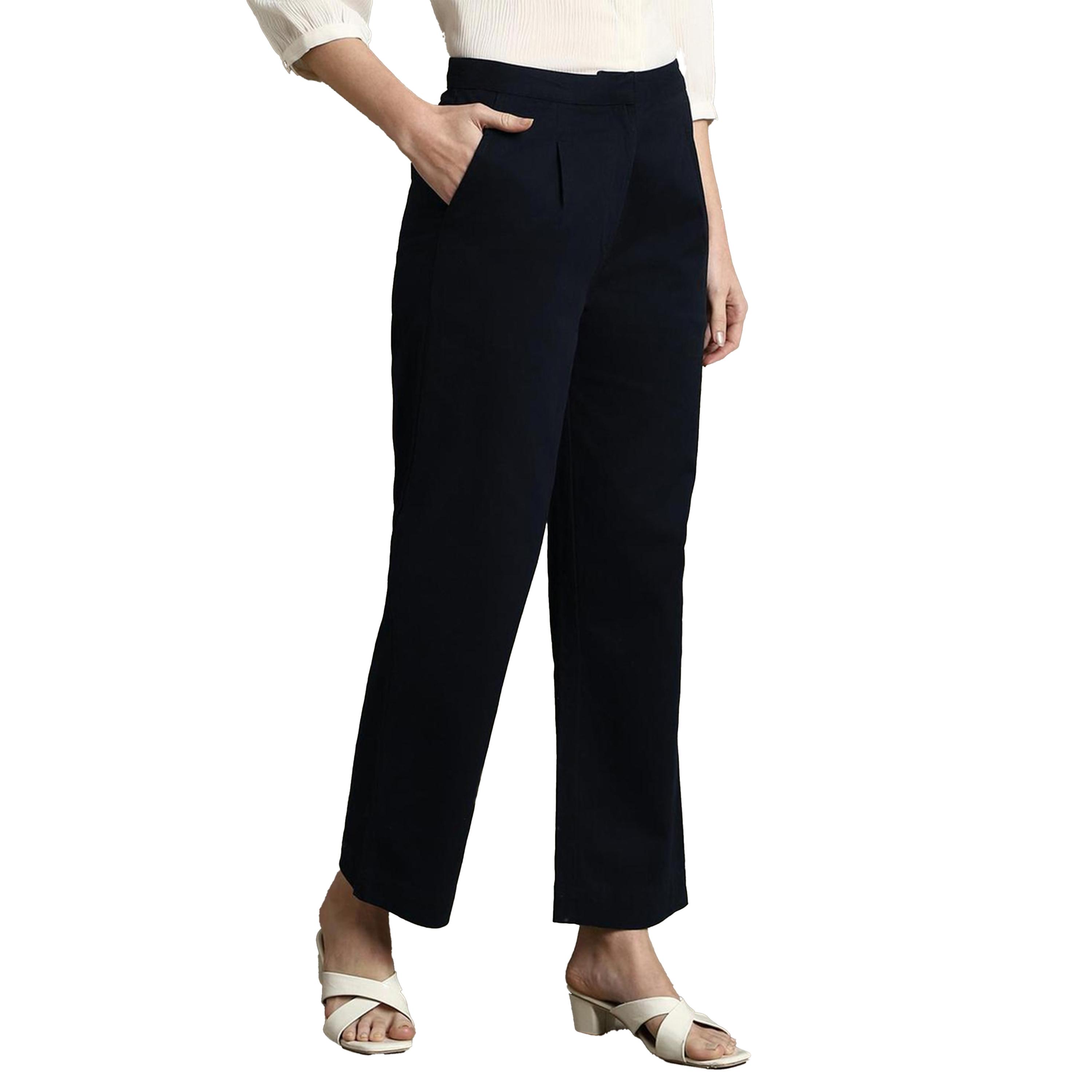Dennis Lingo X Styli Cotton Mid-Rise Straight Fit Formal Trousers-women-clothing-bottoms-trousers-image-2