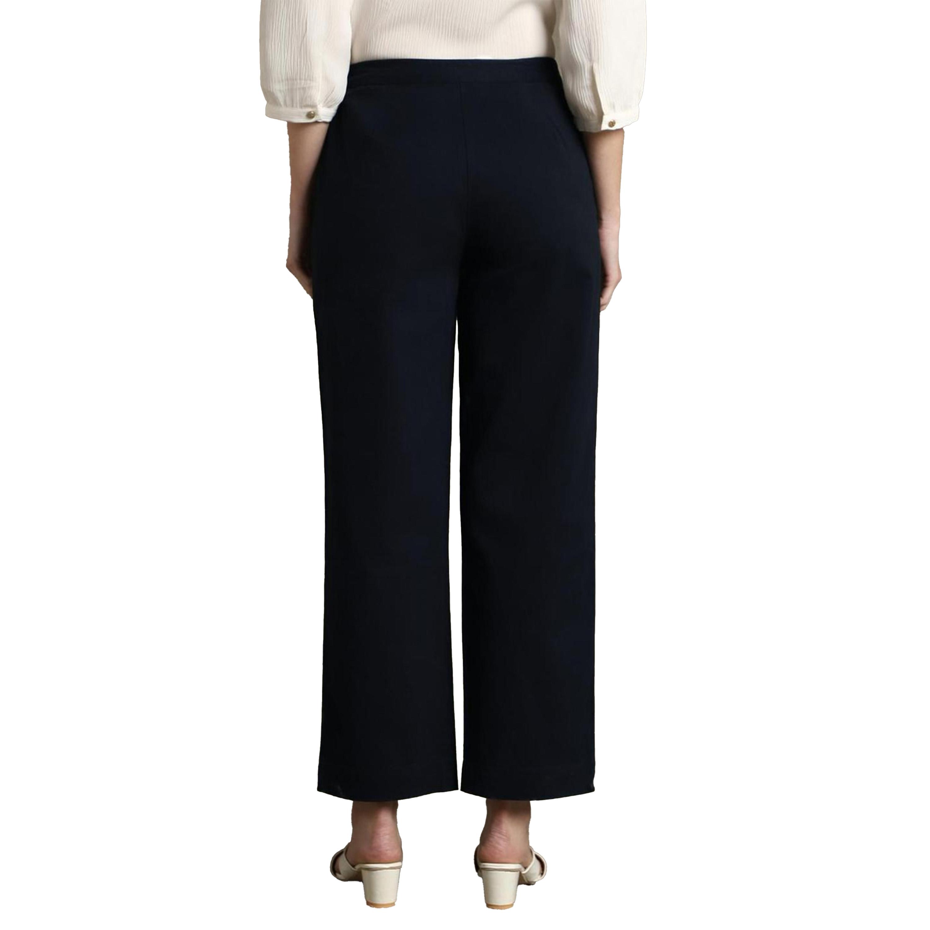 دينيس لينغو × ستايلي-  بنطال رسمي من القطن متوسط ​​الارتفاع بقصّة مستقيمة-women-clothing-bottoms-trousers-image-3