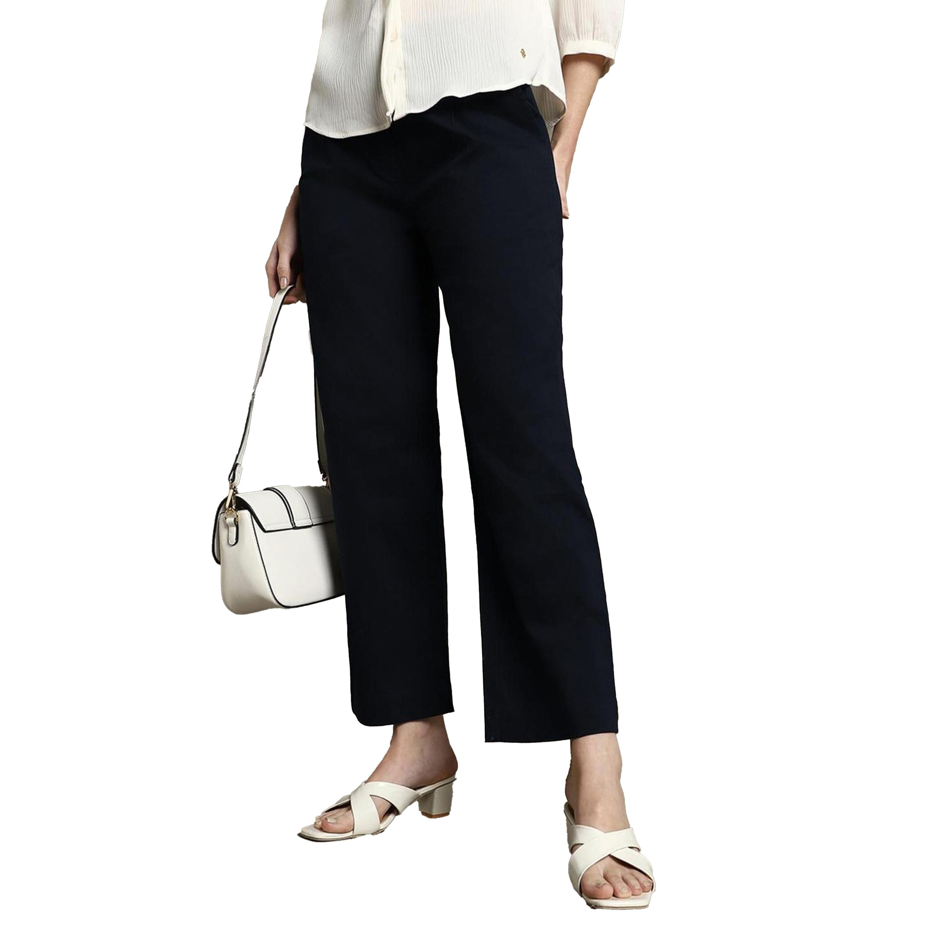 دينيس لينغو × ستايلي-  بنطال رسمي من القطن متوسط ​​الارتفاع بقصّة مستقيمة-women-clothing-bottoms-trousers-image-5