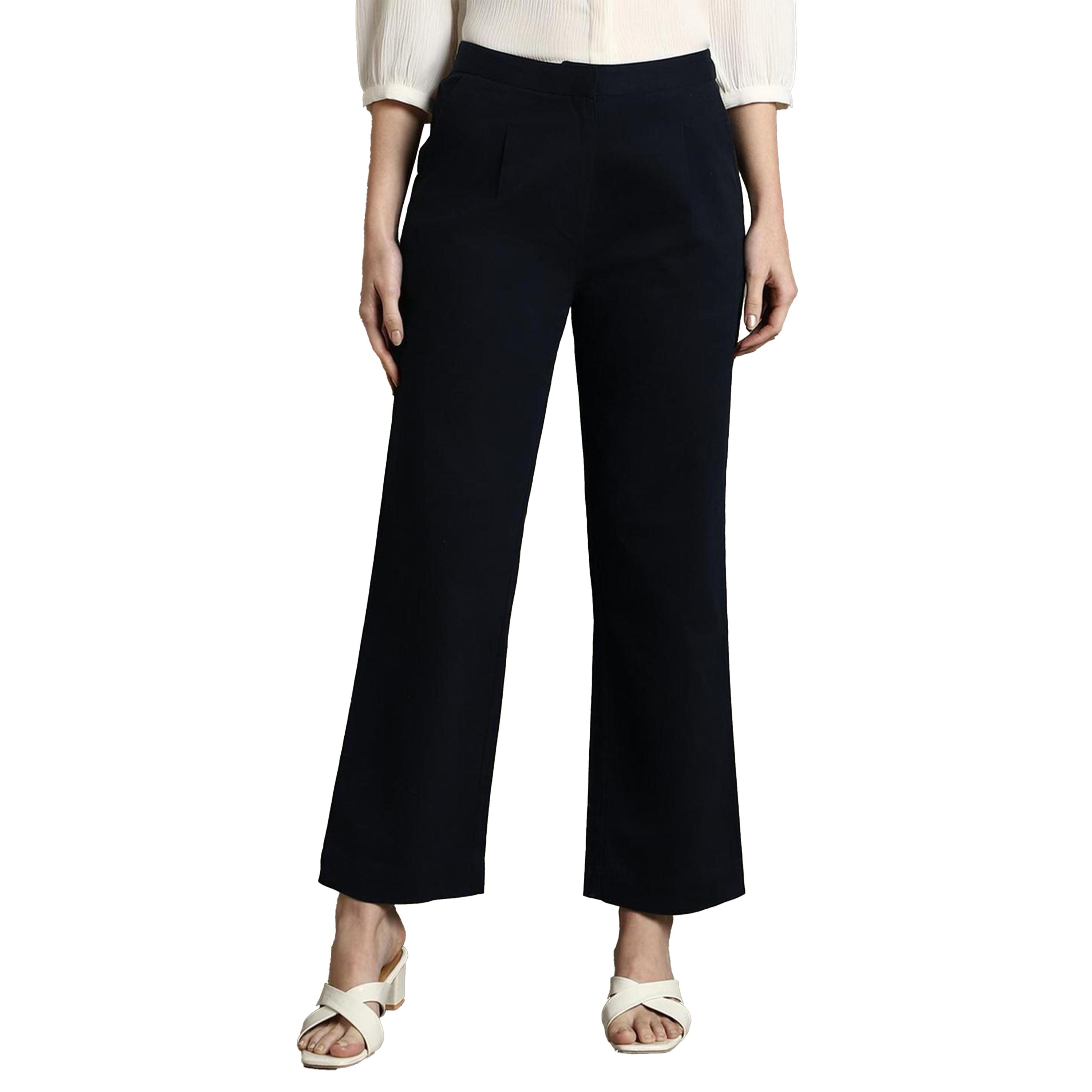 دينيس لينغو × ستايلي-  بنطال رسمي من القطن متوسط ​​الارتفاع بقصّة مستقيمة-women-clothing-bottoms-trousers-image-6
