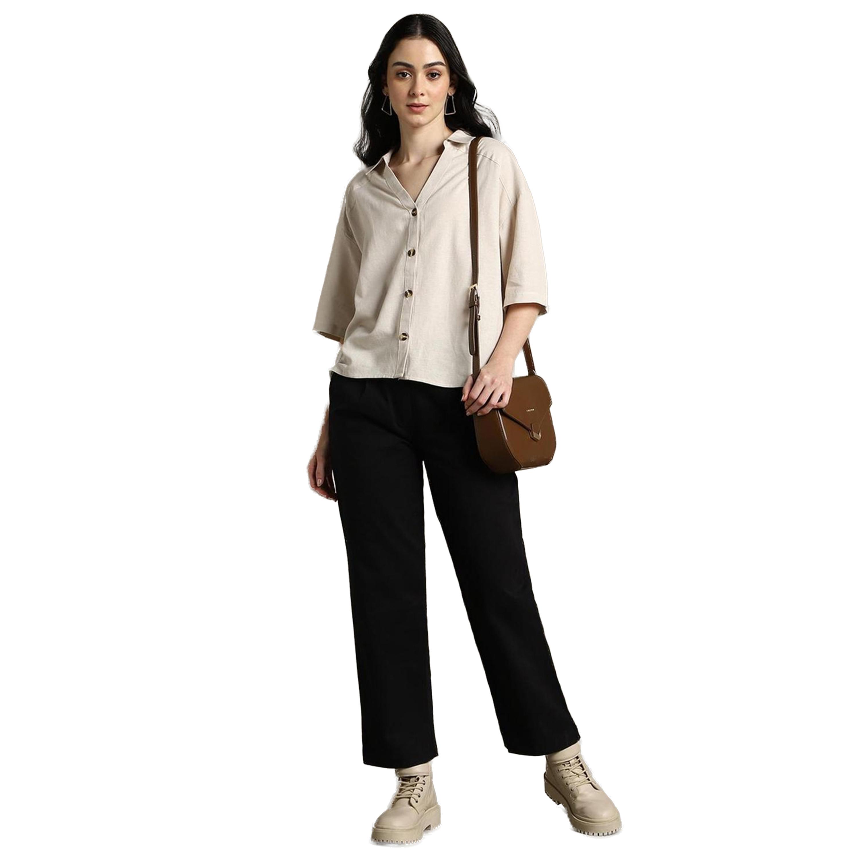 دينيس لينغو × ستايلي-  بنطال متوسط ​​الارتفاع قصّة مستقيمة-women-clothing-bottoms-trousers-image-1