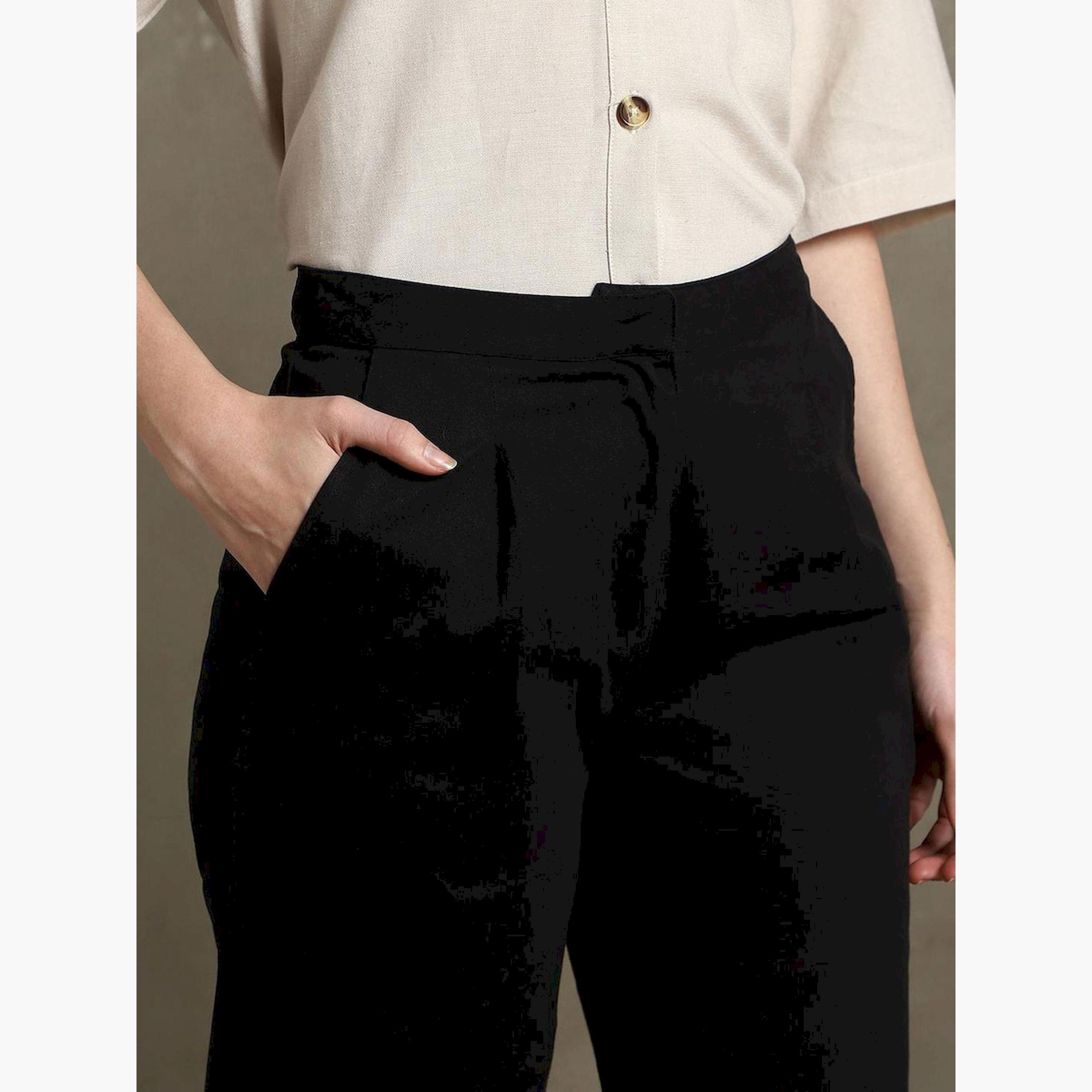 دينيس لينغو × ستايلي-  بنطال متوسط ​​الارتفاع قصّة مستقيمة-women-clothing-bottoms-trousers-image-4