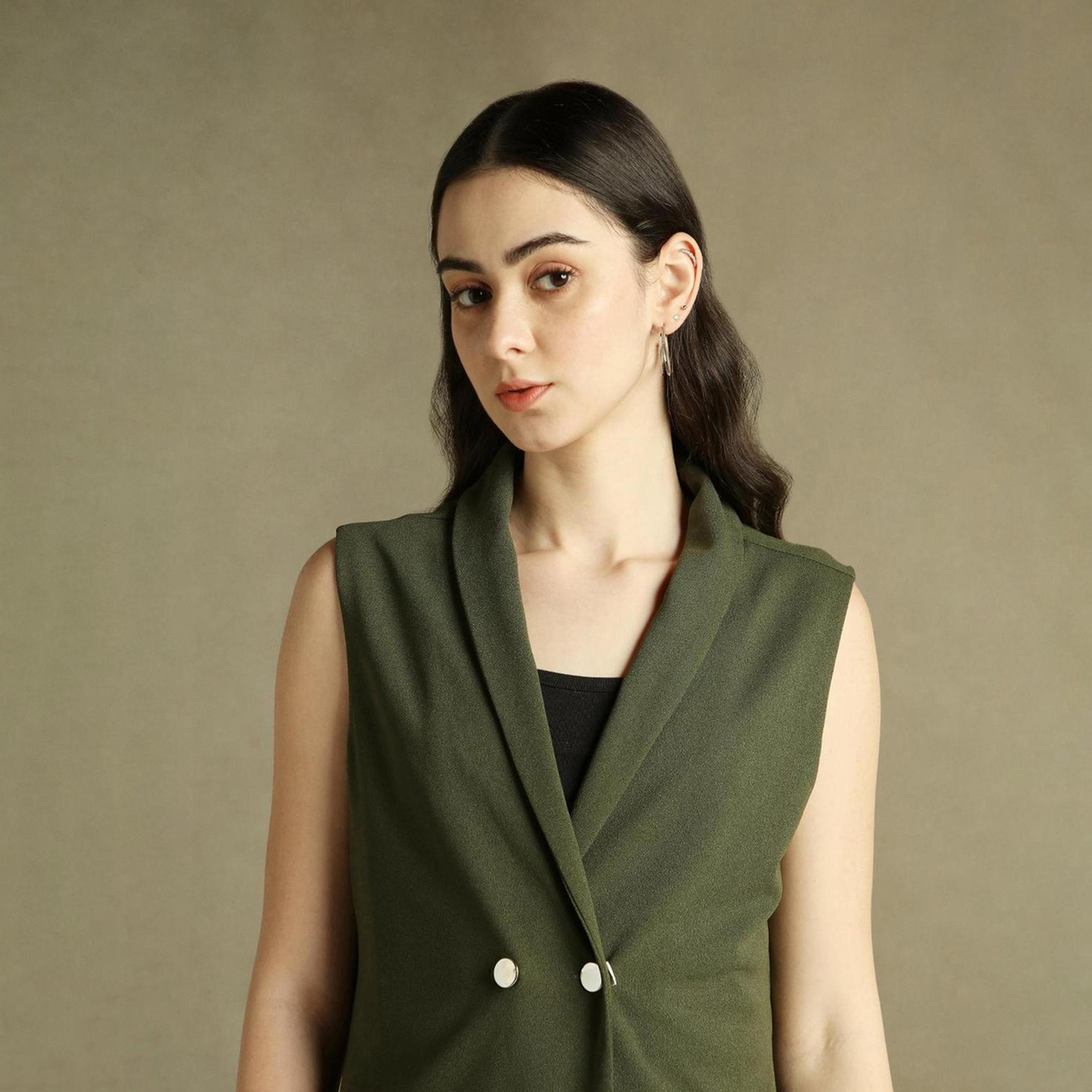 دينيس لينغو× ستايلي-  سترة بلا أكمام مزدوجة الصدر للنساء-women-clothing-coatsandjackets-blazers-image-2