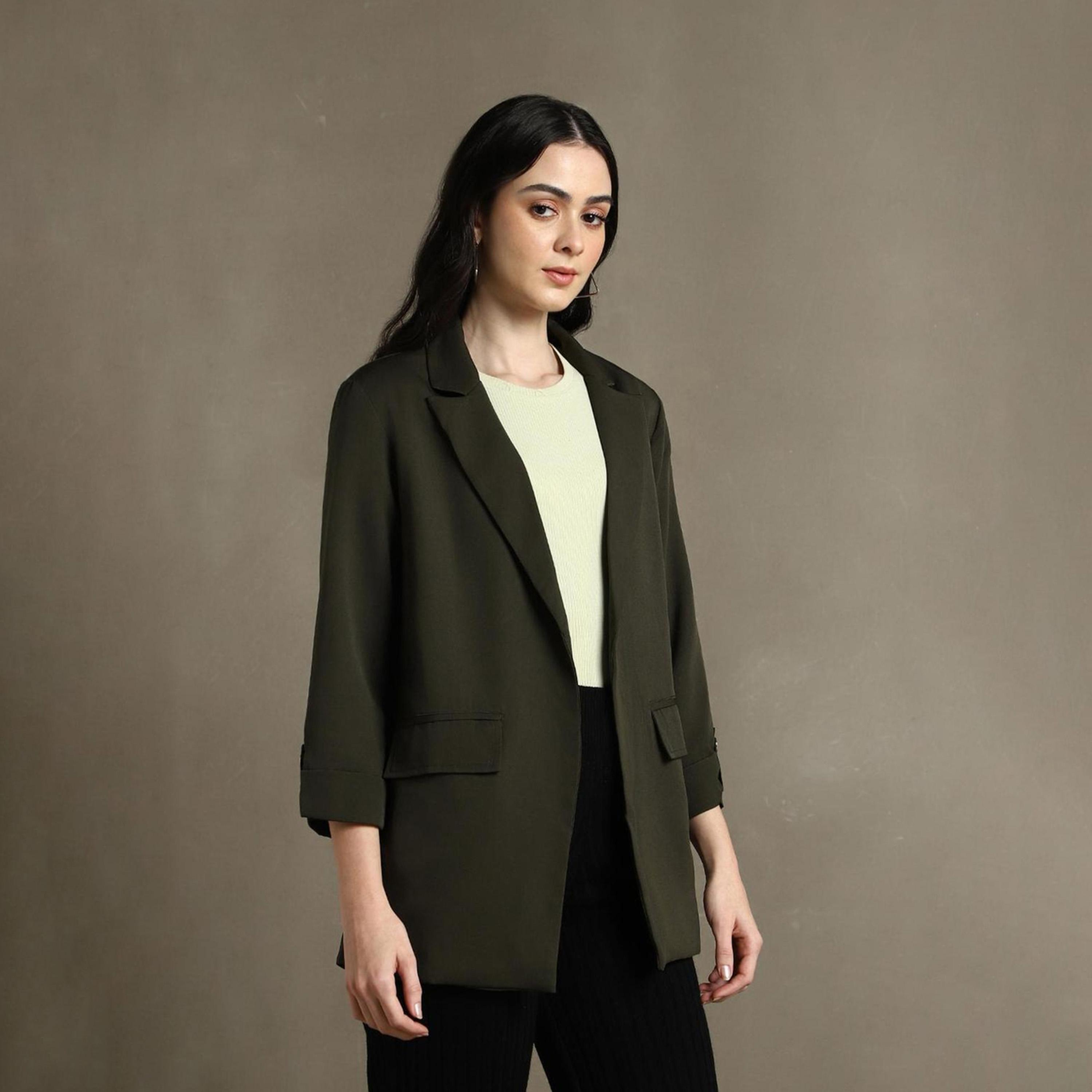 Dennis Lingo X Styli DL Woman Notched Lapel Front Open Blazers-women-clothing-coatsandjackets-blazers-image-1