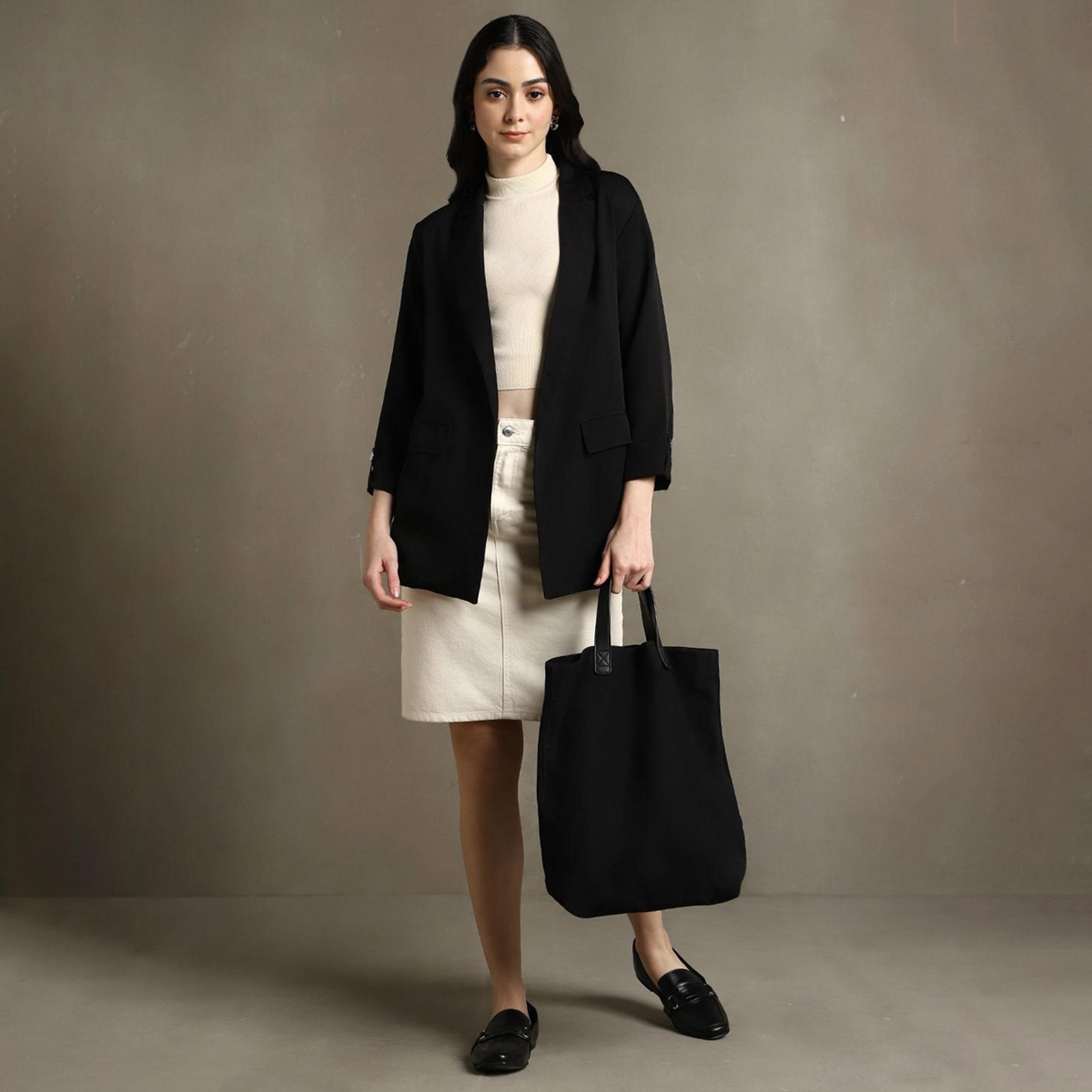 دينيس لينغو× ستايلي-  بليزر نسائي مفتوح من الأمام-women-clothing-coatsandjackets-blazers-image-5