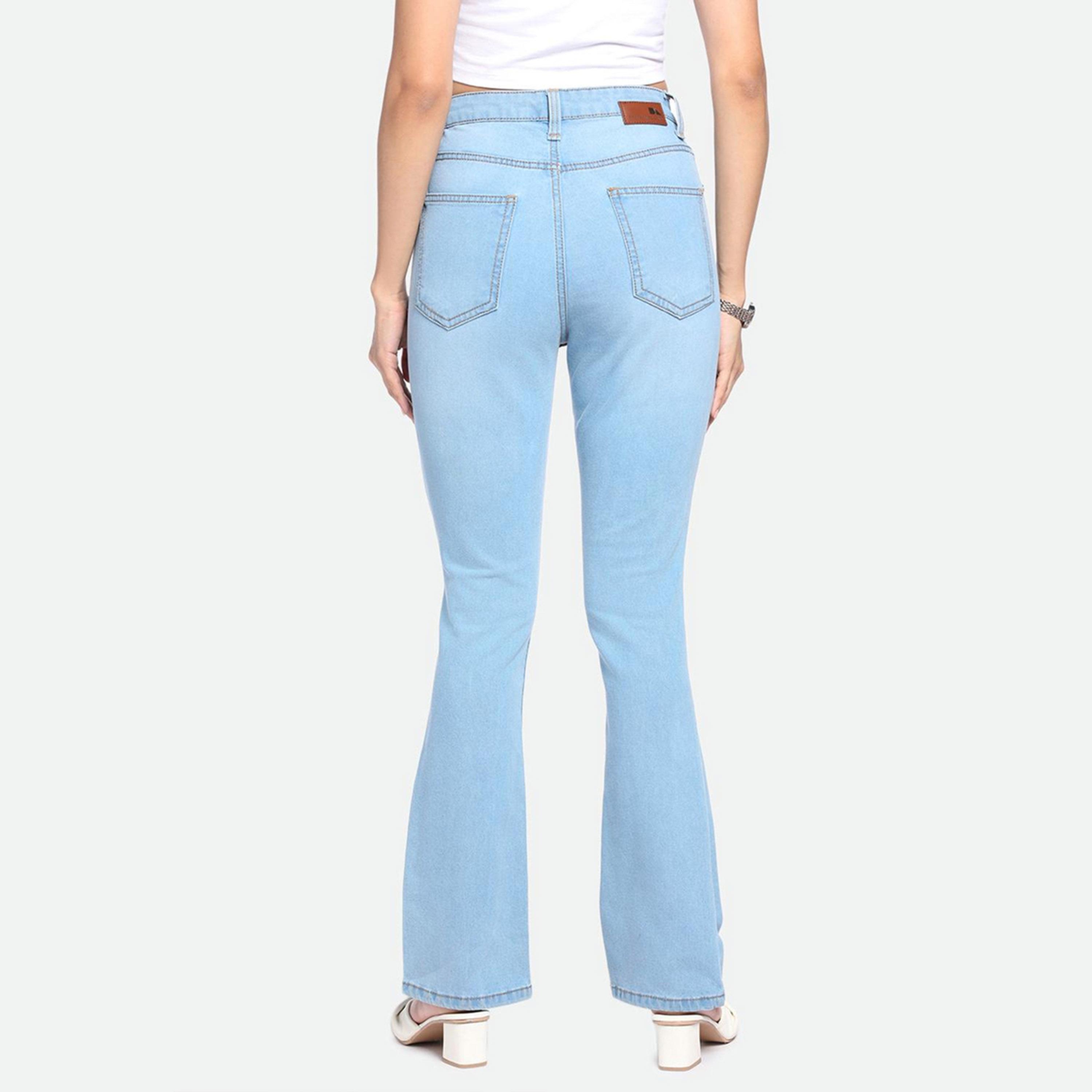 دينيس لينغو× ستايلي-  بنطال جينز للنساء خصر عالي وخفيف الوزن وقابل للتمدد-women-clothing-bottoms-jeans-image-4
