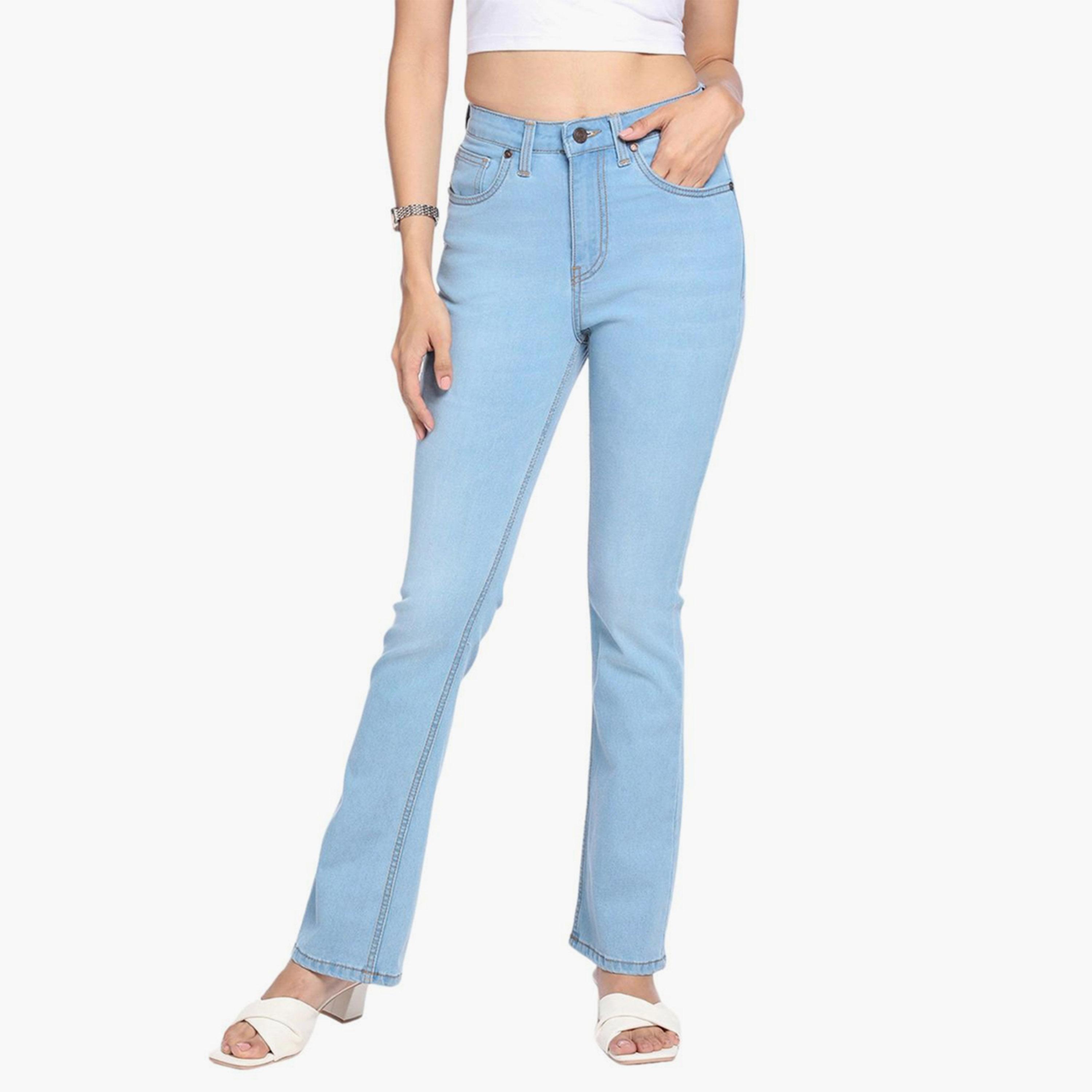 دينيس لينغو× ستايلي-  بنطال جينز للنساء خصر عالي وخفيف الوزن وقابل للتمدد-women-clothing-bottoms-jeans-image-7
