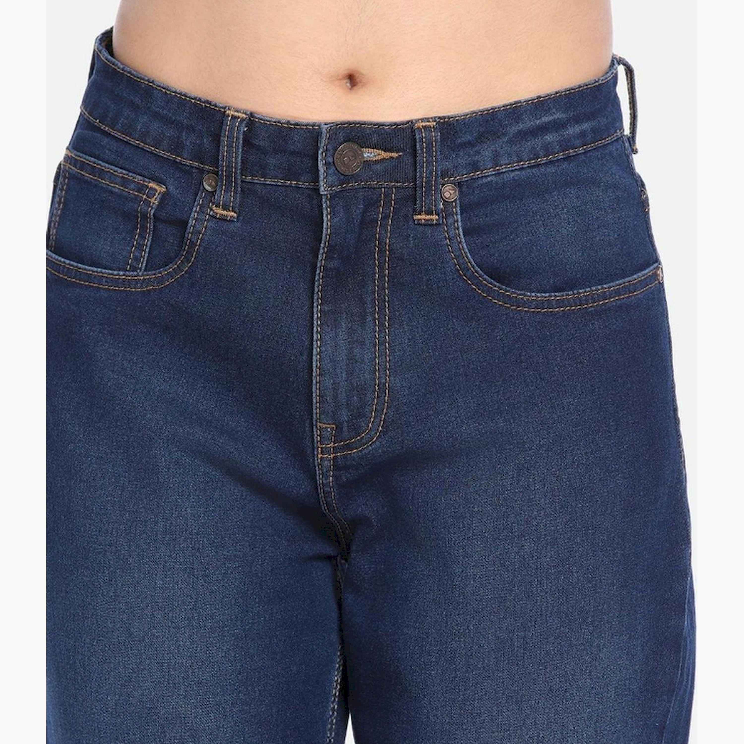 دينيس لينغو× ستايلي-  بنطال جينز للنساء بخصر مرتفع ونمط باهت قابل للتمدد-women-clothing-bottoms-jeans-image-4