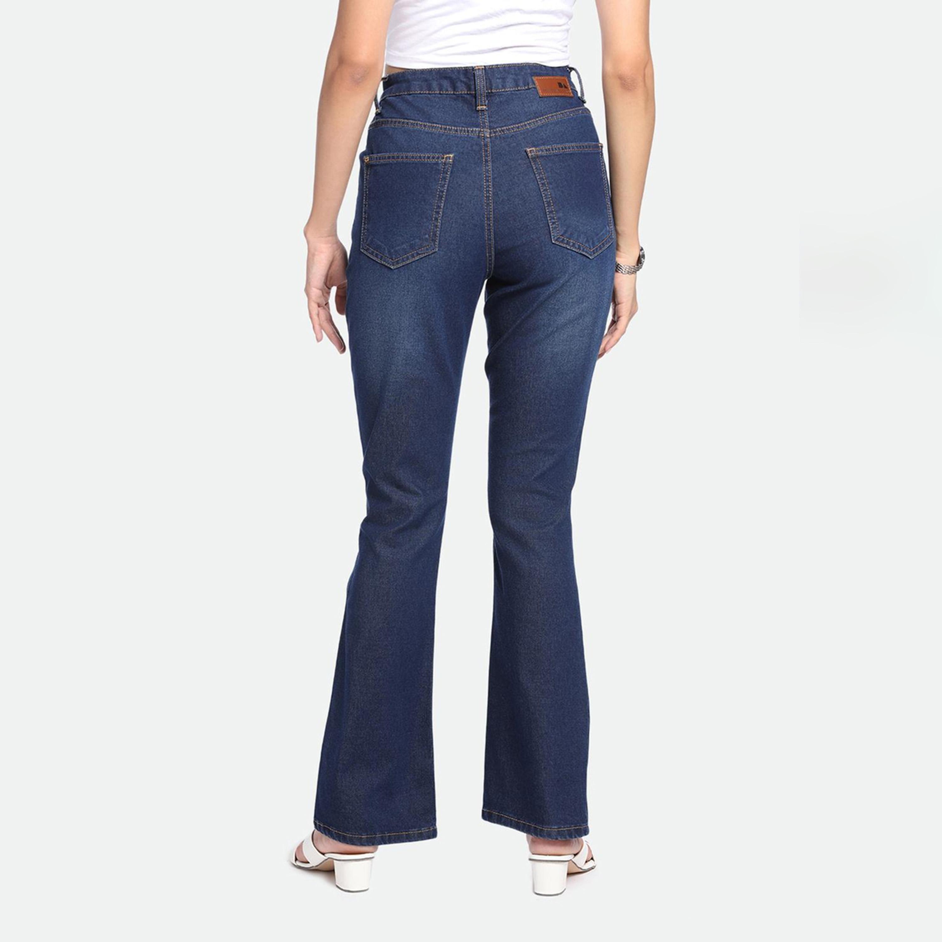 دينيس لينغو× ستايلي-  بنطال جينز للنساء خصر عالي وخفيف الوزن وقابل للتمدد-women-clothing-bottoms-jeans-image-4