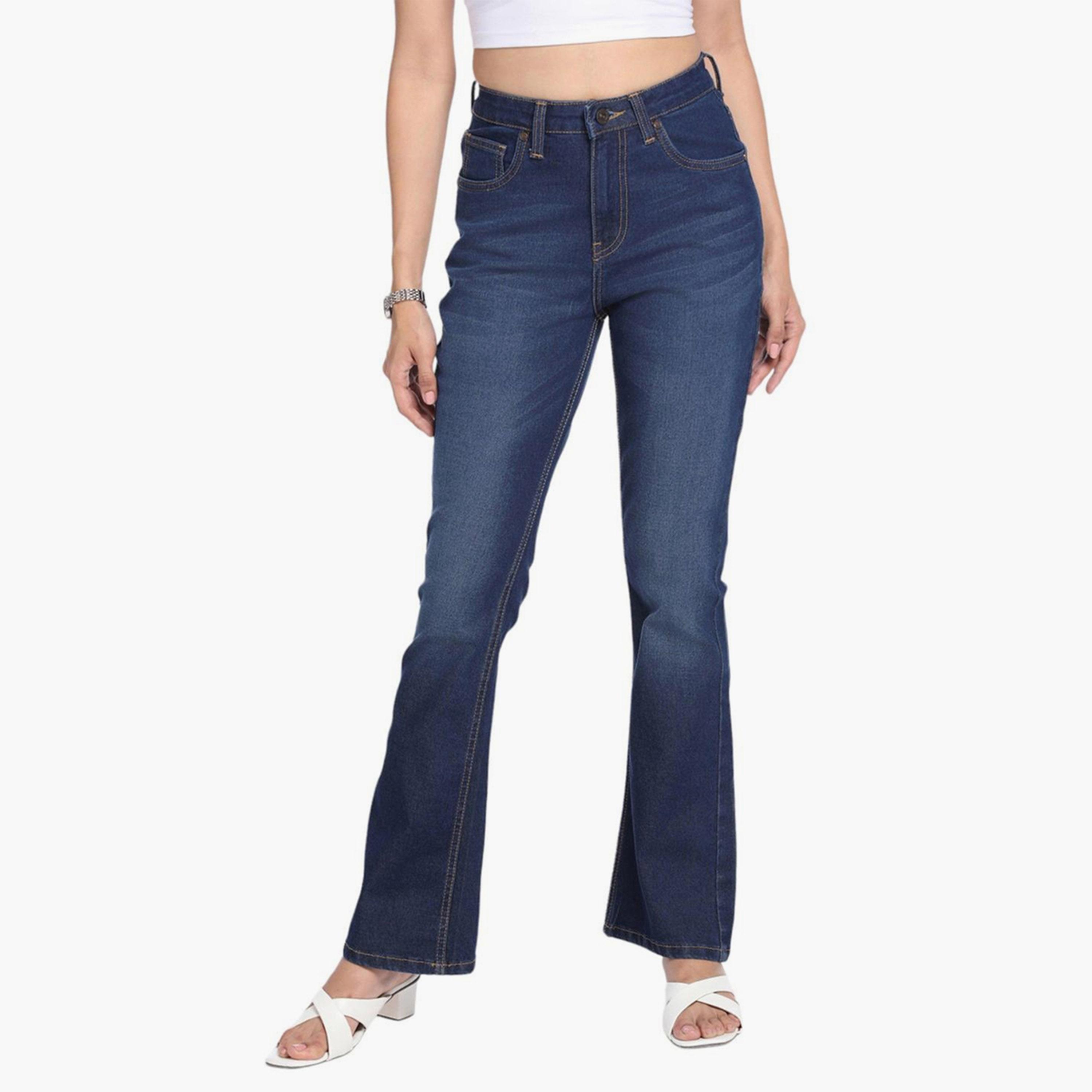 دينيس لينغو× ستايلي-  بنطال جينز للنساء خصر عالي وخفيف الوزن وقابل للتمدد-women-clothing-bottoms-jeans-image-7