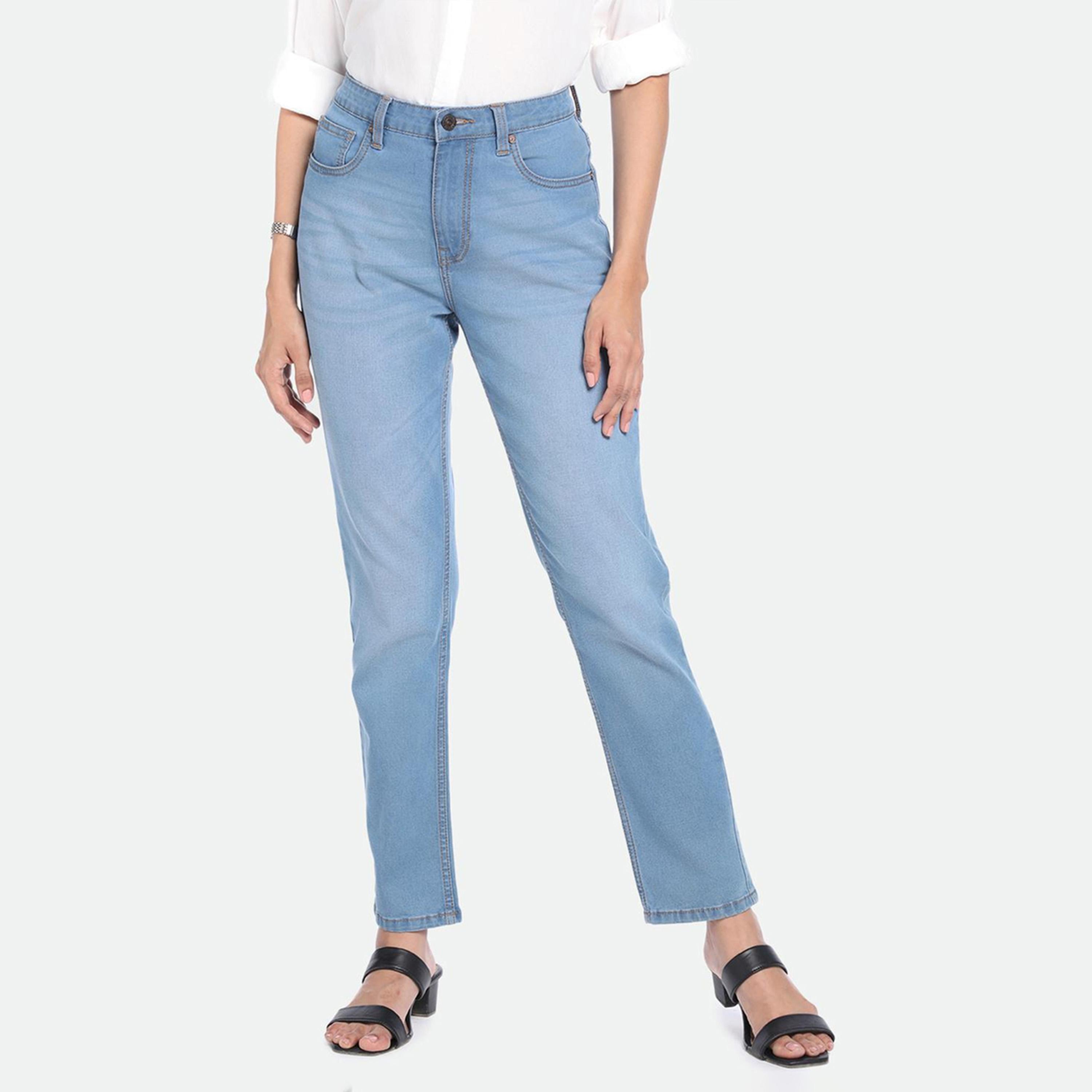 دينيس لينغو× ستايلي-  بنطال جينز للنساء قصة ضيقة وخفيف الوزن وقابل للتمدد-women-clothing-bottoms-jeans-image-2