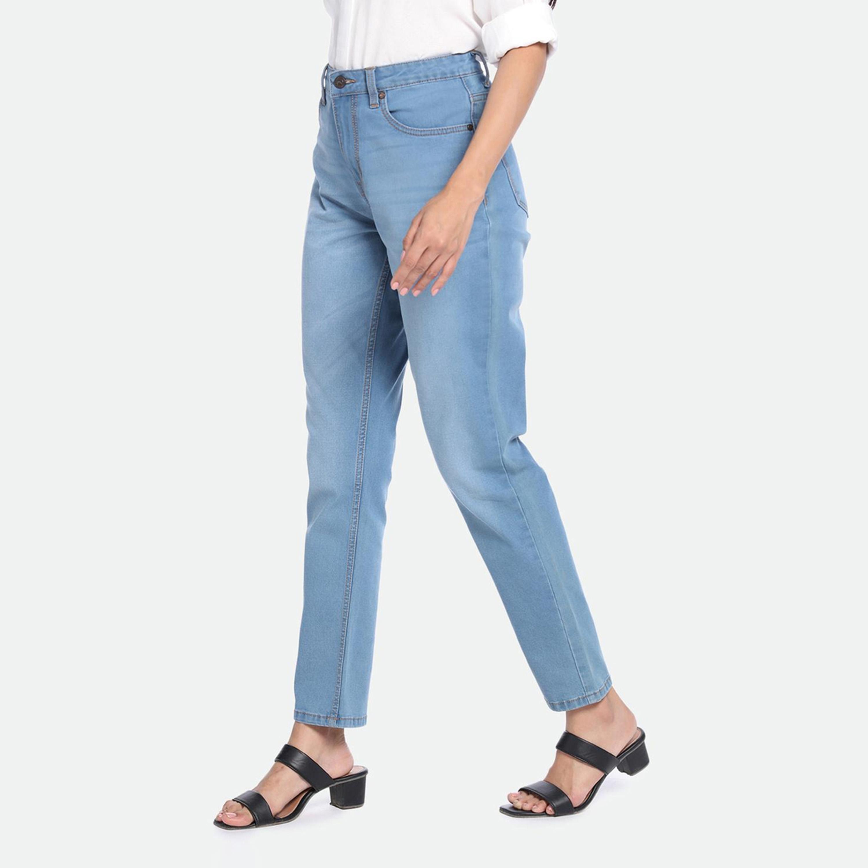 دينيس لينغو× ستايلي-  بنطال جينز للنساء قصة ضيقة وخفيف الوزن وقابل للتمدد-women-clothing-bottoms-jeans-image-3