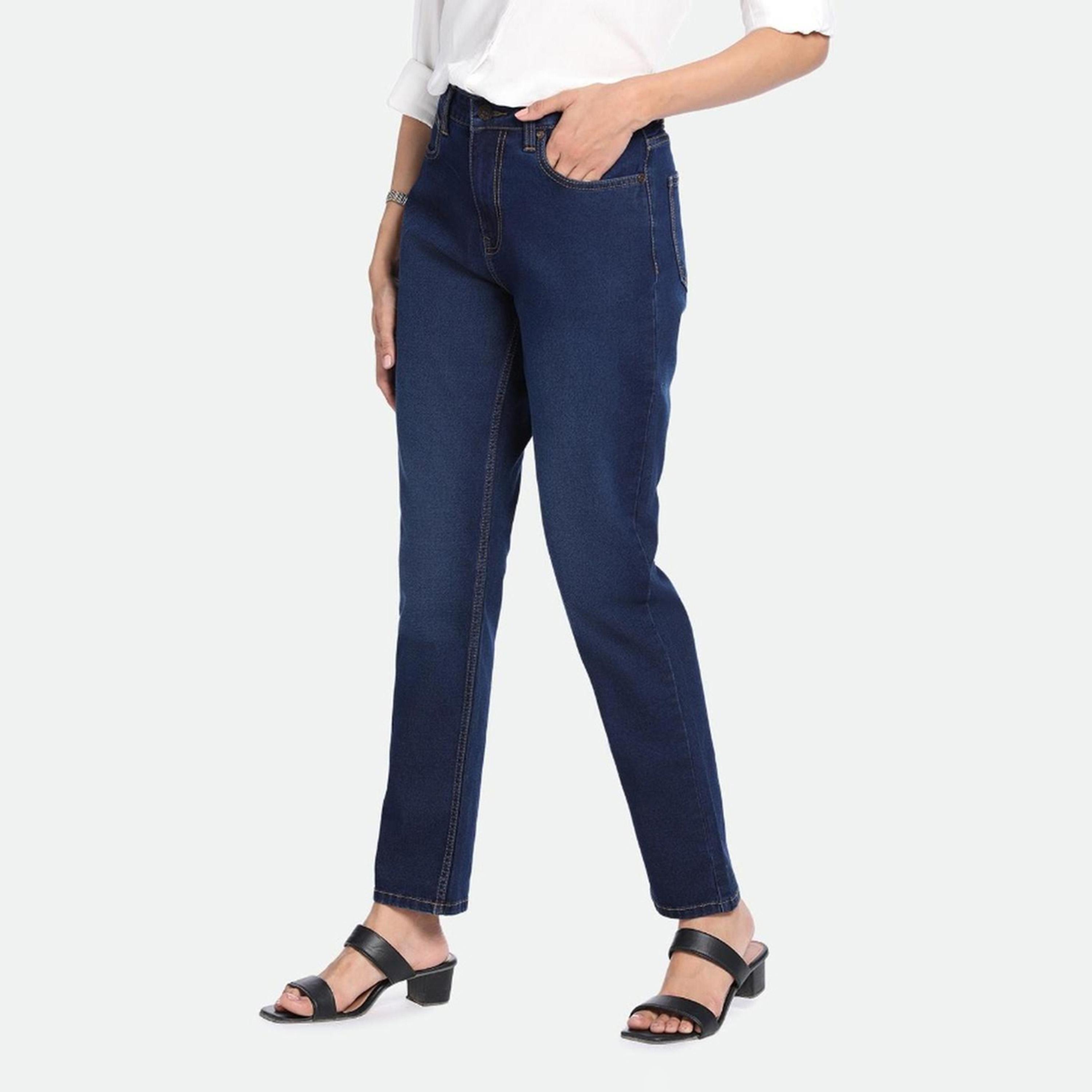 دينيس لينغو× ستايلي-  بنطال جينز نسائي مقاس نحيف مطاطي-women-clothing-bottoms-jeans-image-3