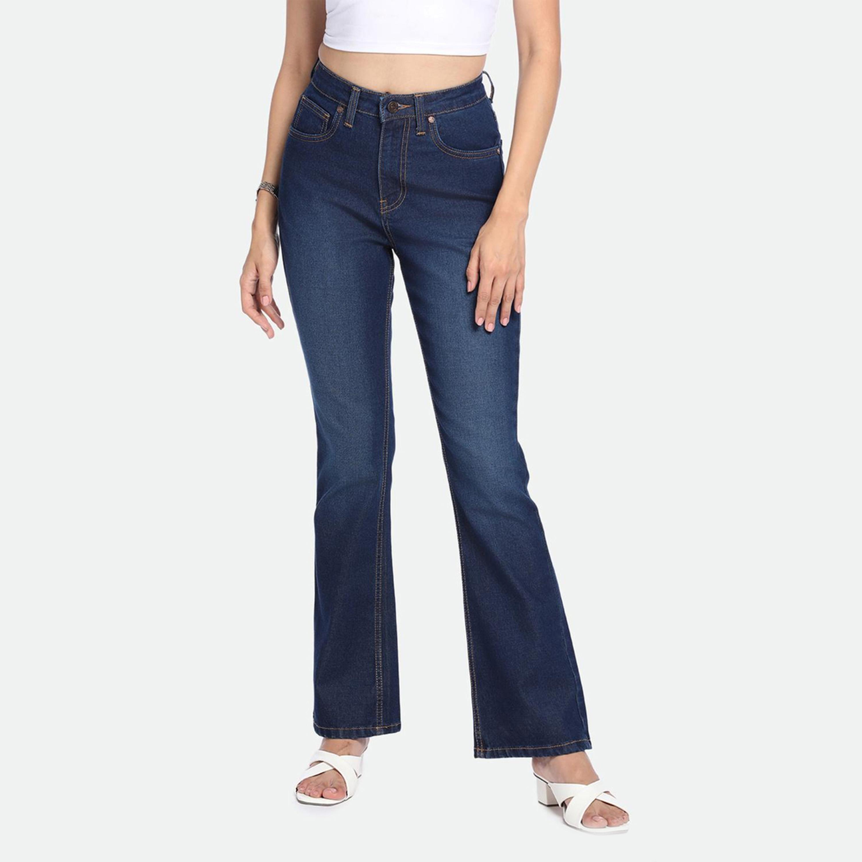 دينيس لينغو× ستايلي-  بنطال جينز للنساء بخصر عالٍ وقصة واسعة قابلة للتمدد-women-clothing-bottoms-jeans-image-2