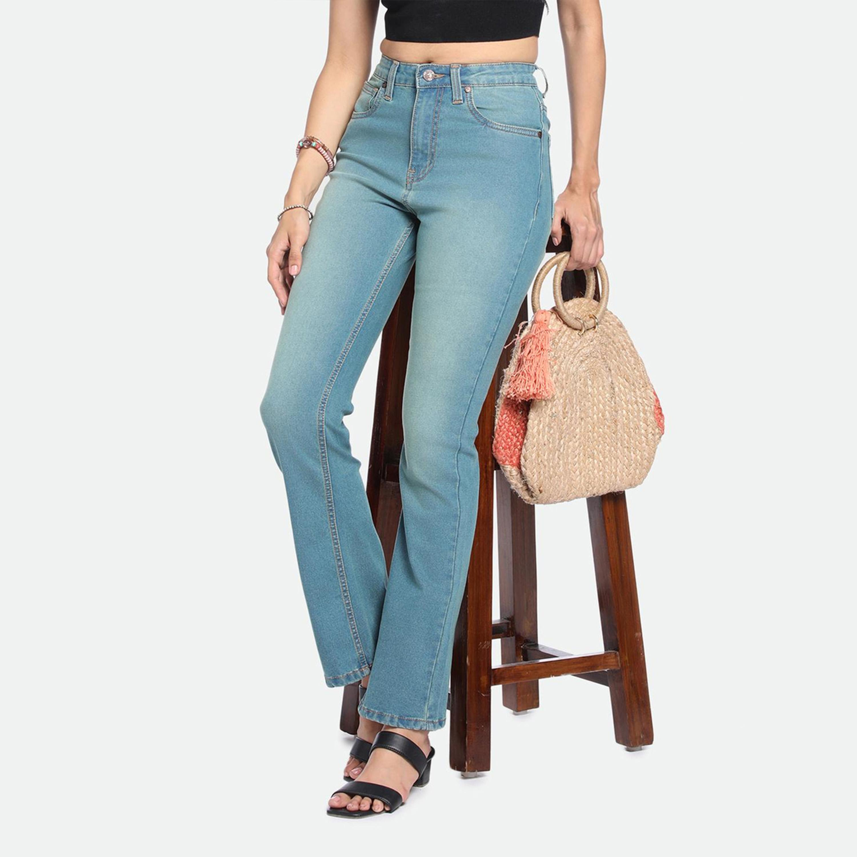 Dennis Lingo X Styli DL Woman Bootcut High-Rise Clean Look Light Fade Stretchable Jeans-women-clothing-bottoms-jeans-image-1