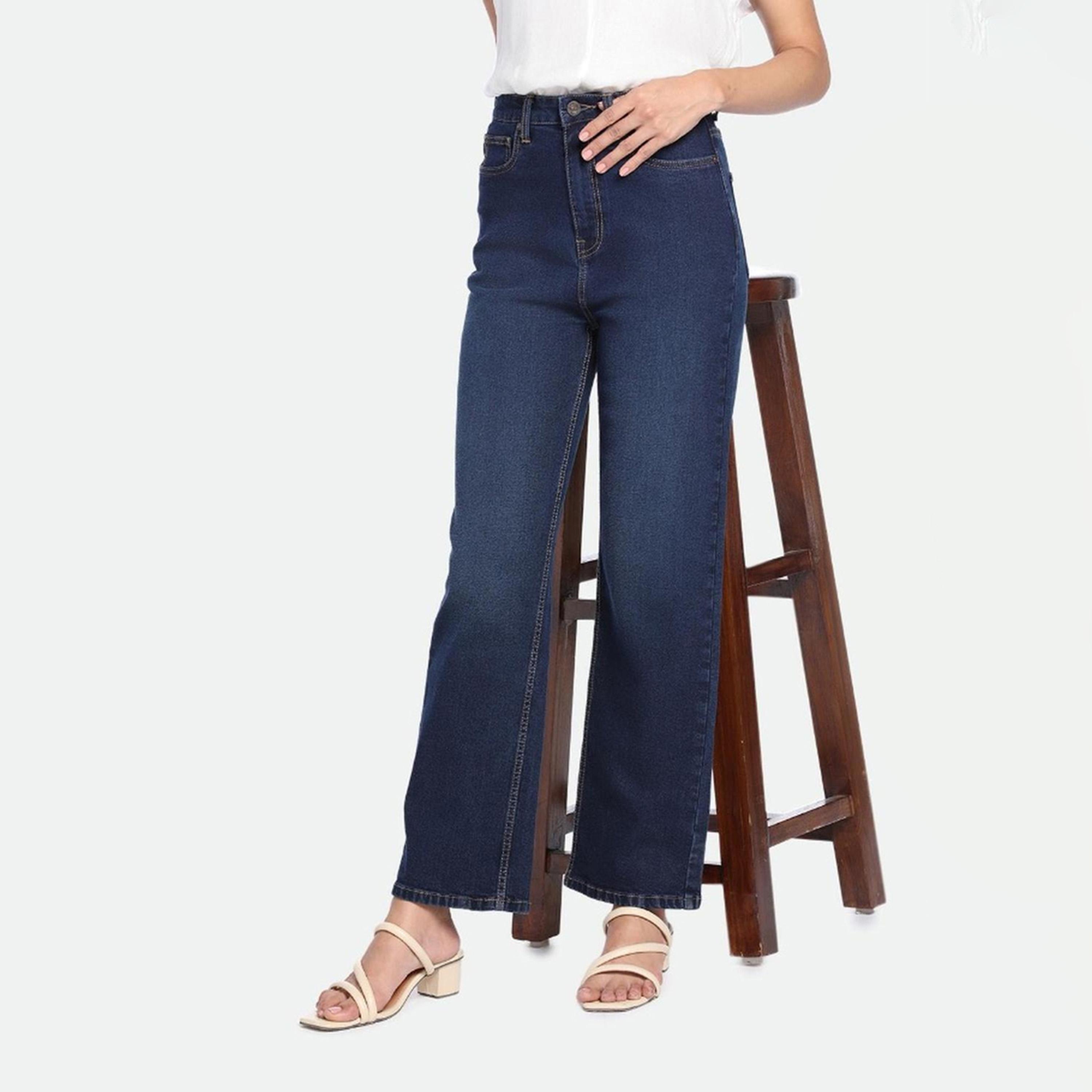 دينيس لينغو× ستايلي-  بنطال جينز للنساء ذو قصة مستقيمة وخفيف الوزن وقابل للتمدد-women-clothing-bottoms-jeans-image-4