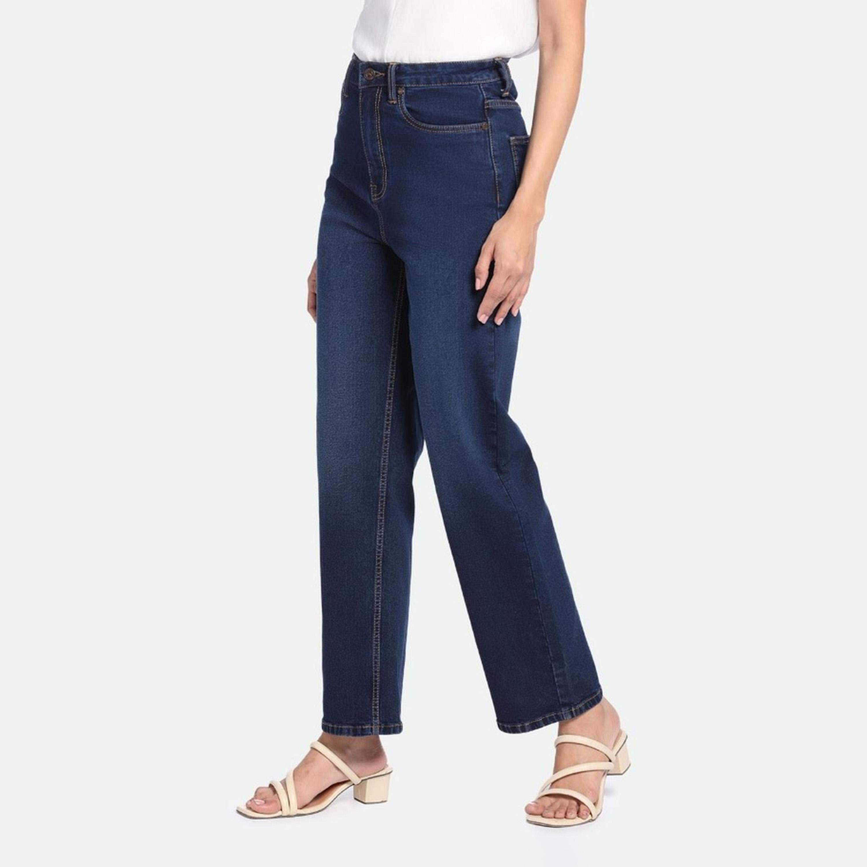 دينيس لينغو× ستايلي-  بنطال جينز للنساء ذو قصة مستقيمة وخفيف الوزن وقابل للتمدد-women-clothing-bottoms-jeans-image-5